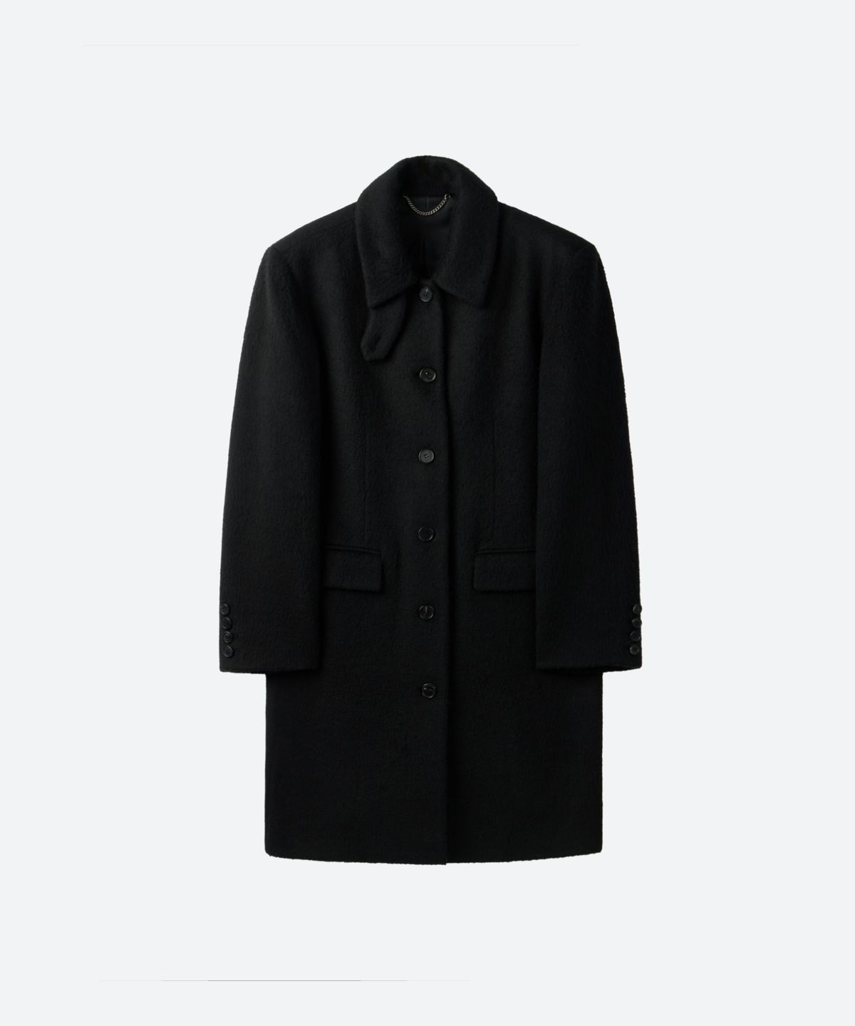 문선(MOONSUN) UNISEX, Wool Classic Mac Coat / Black