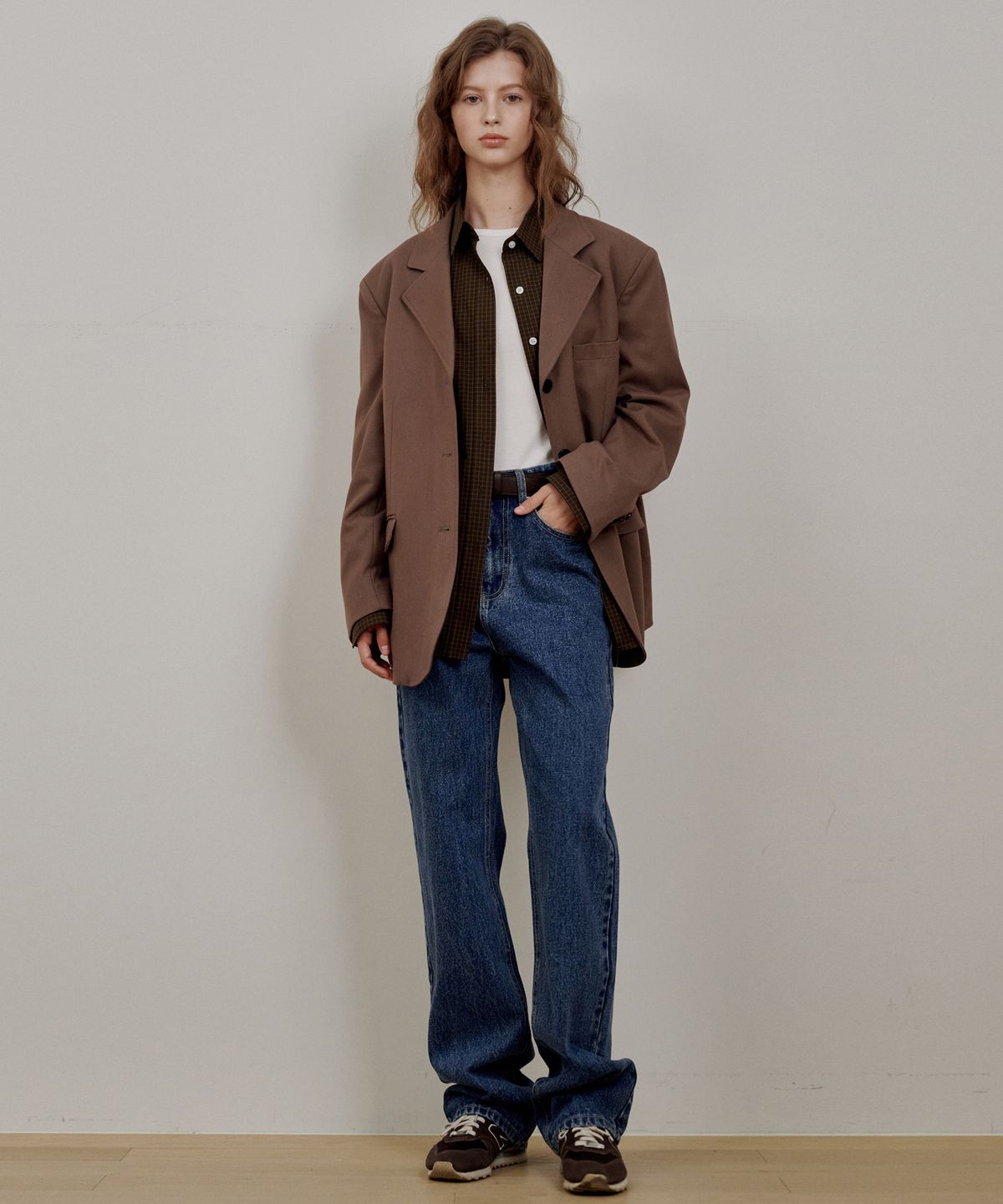 로시로우(LOSSYROW) Loose Fit Tailored Jacket Brown