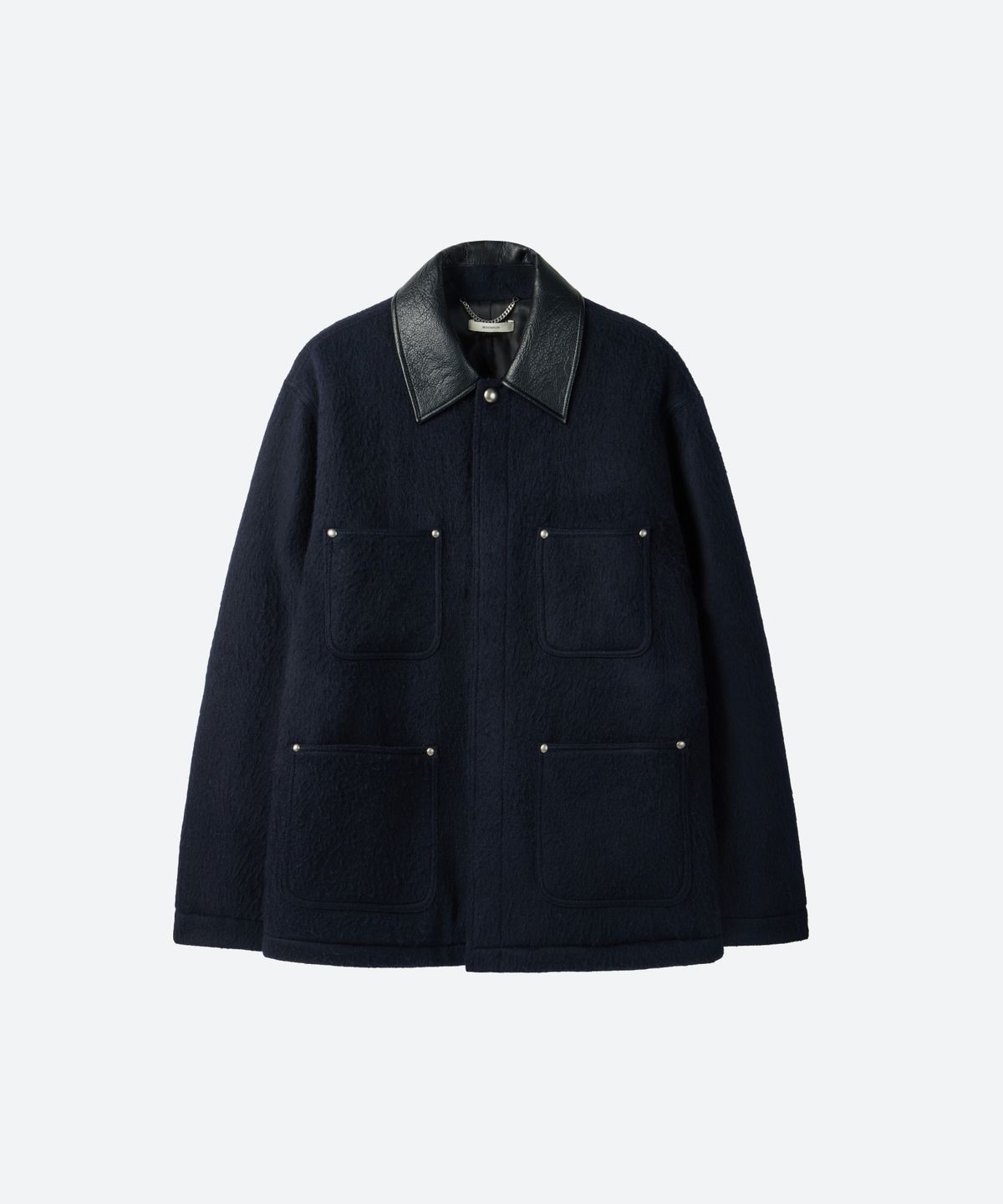 문선(MOONSUN) UNISEX, Studed Wool Half Coat / Navy