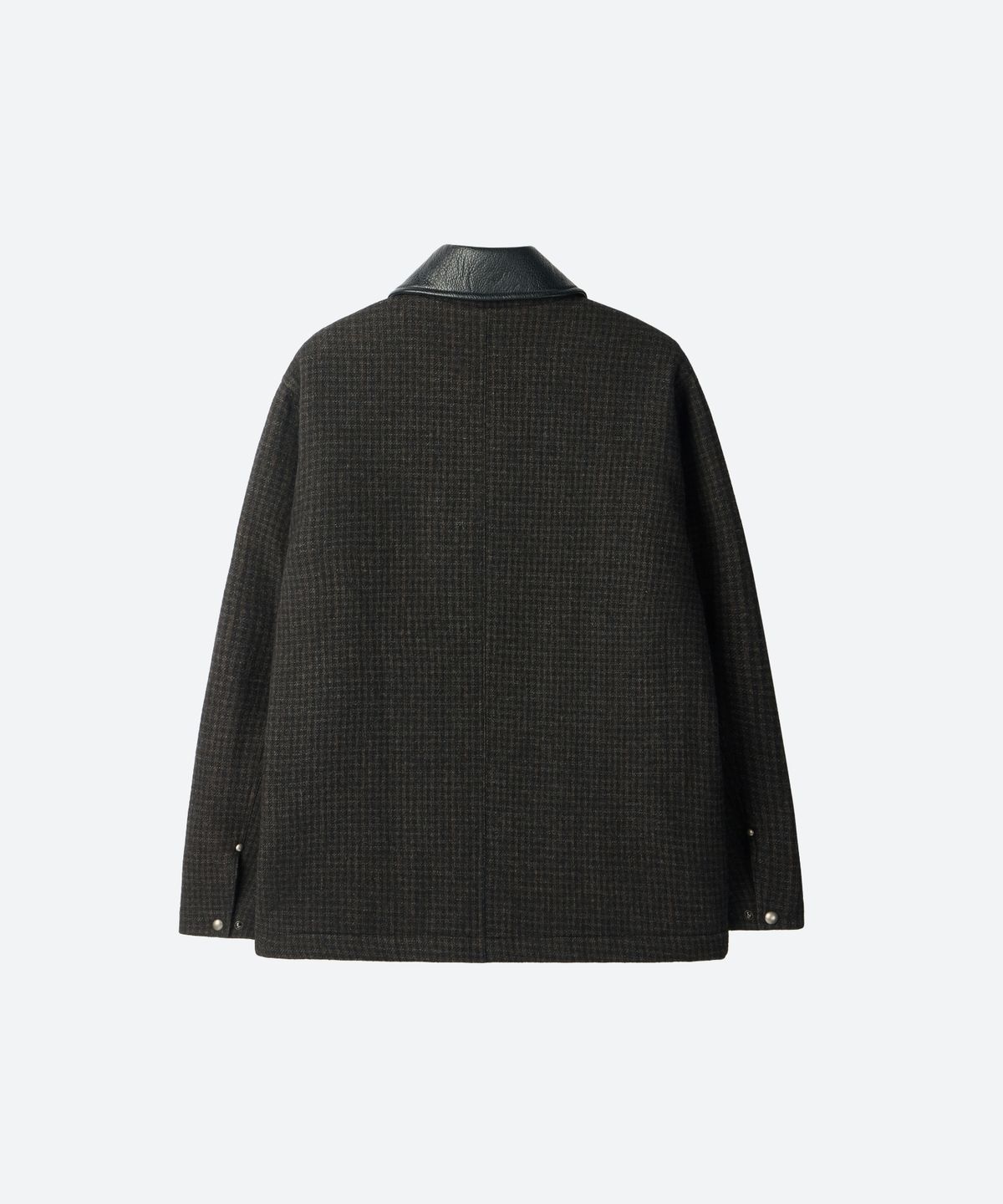 문선(MOONSUN) UNISEX, Studed Wool Half Coat / Brown check