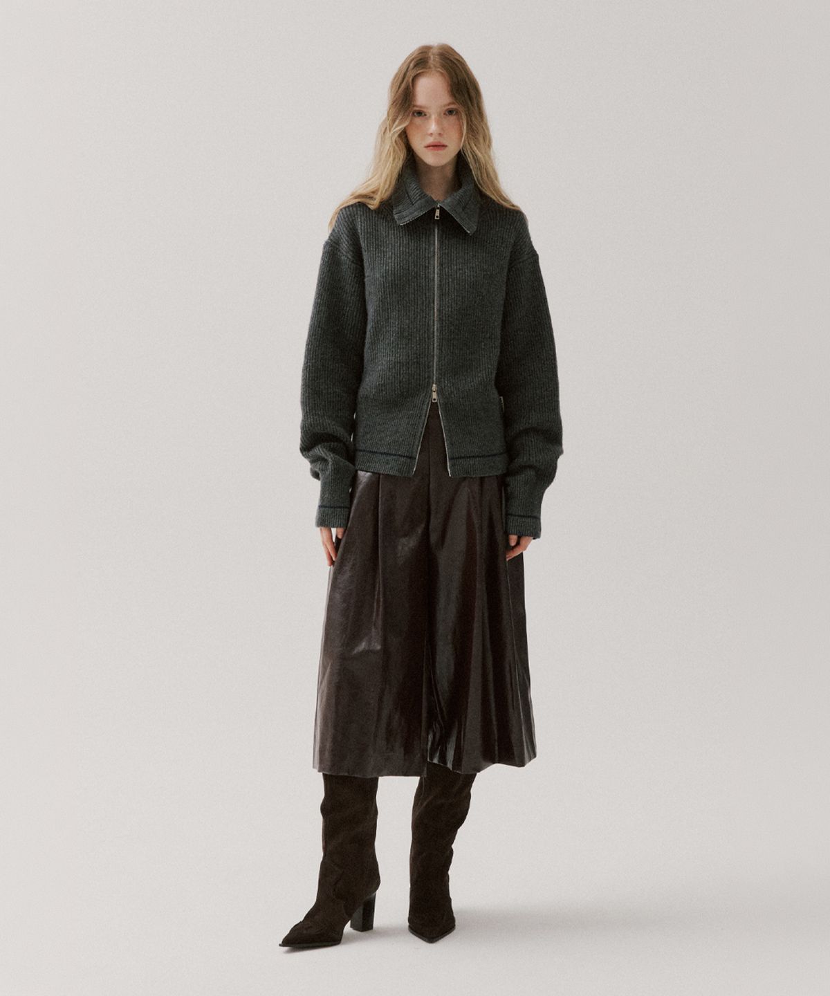 알엠알엔(RMRN) 2-WAY WOOL ZIP-UP KNIT
