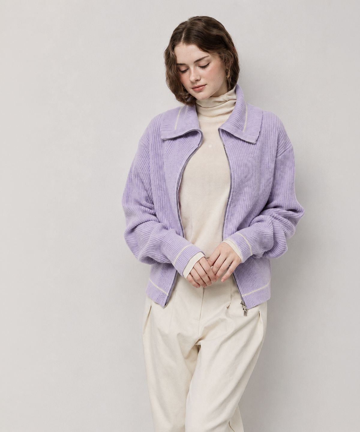 알엠알엔(RMRN) 2-WAY WOOL ZIP-UP KNIT
