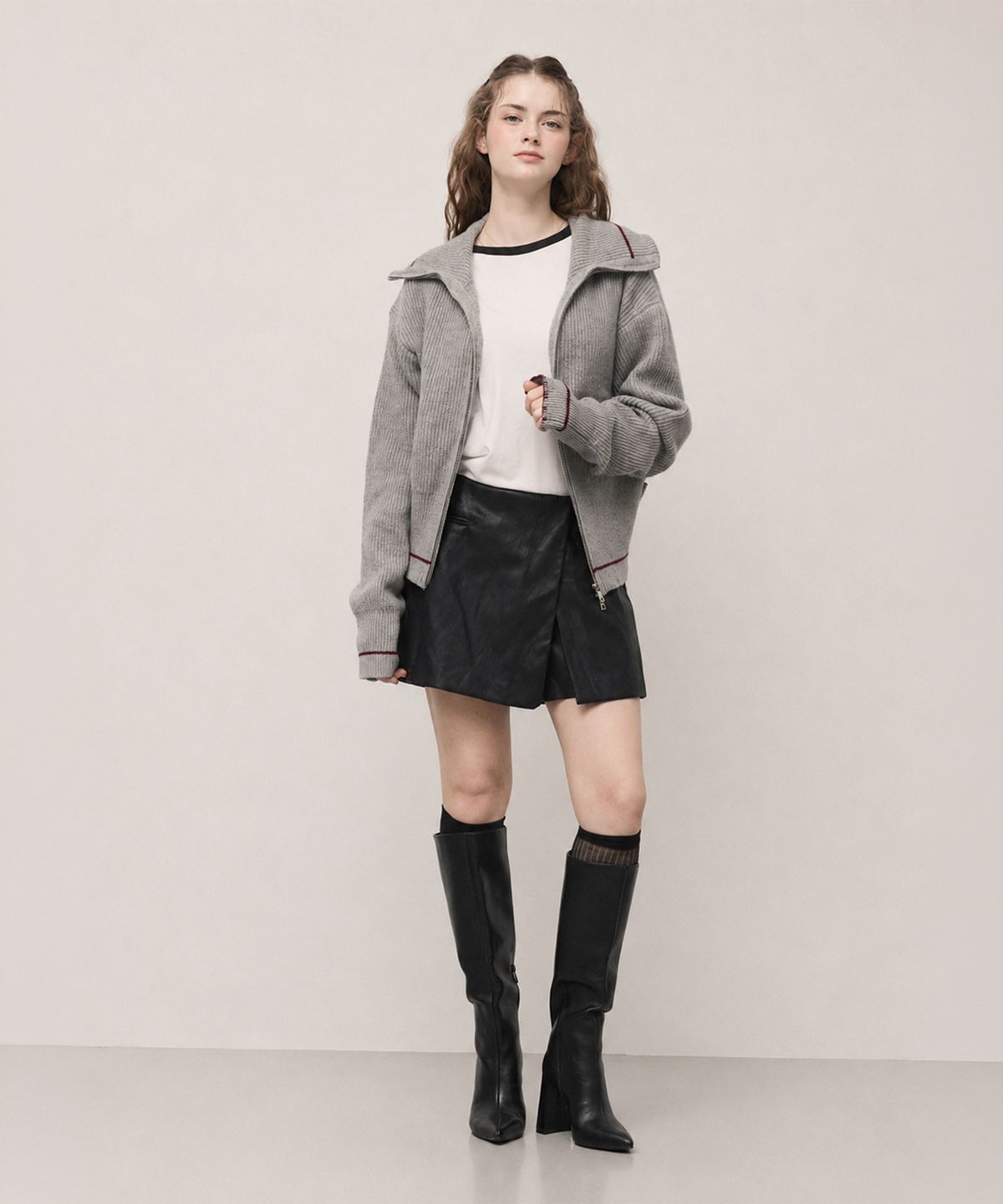 알엠알엔(RMRN) 2-WAY WOOL ZIP-UP KNIT