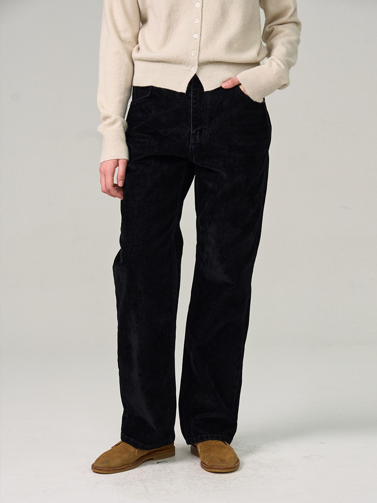헌치(HUNCH) Velvet Straight Denim Pants