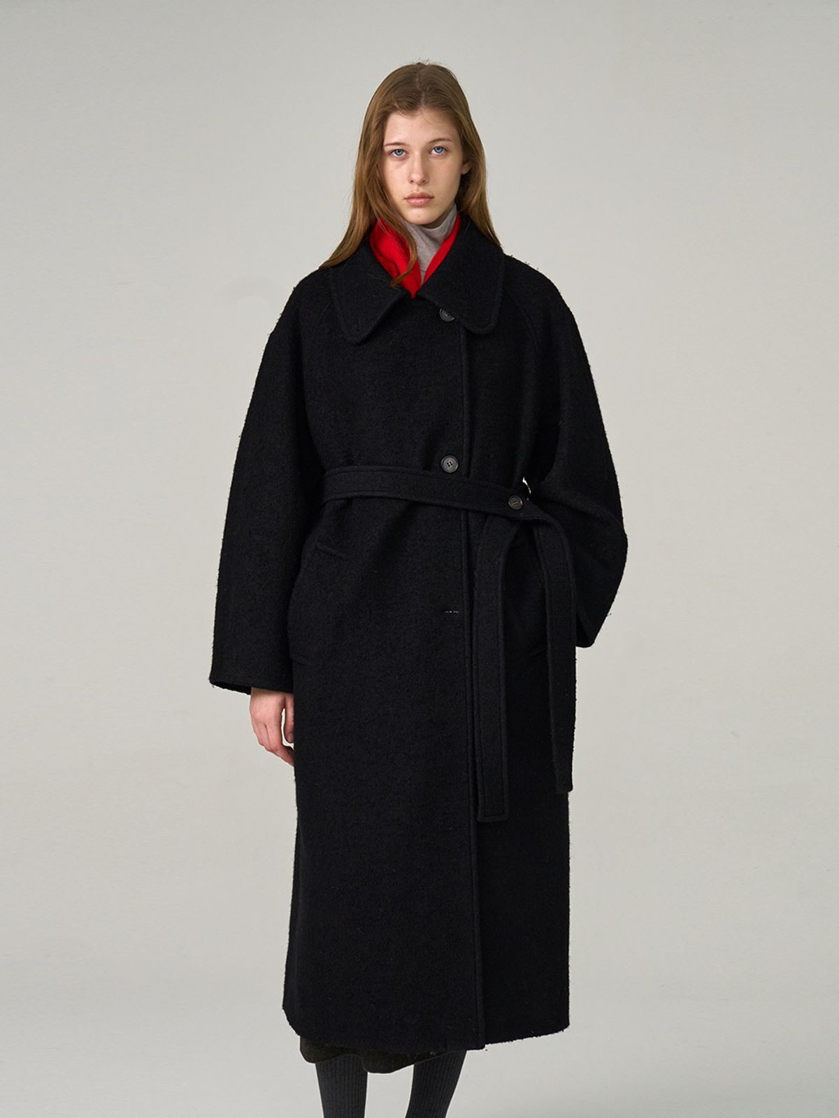 헌치(HUNCH) Curved Semi Double Long Coat
