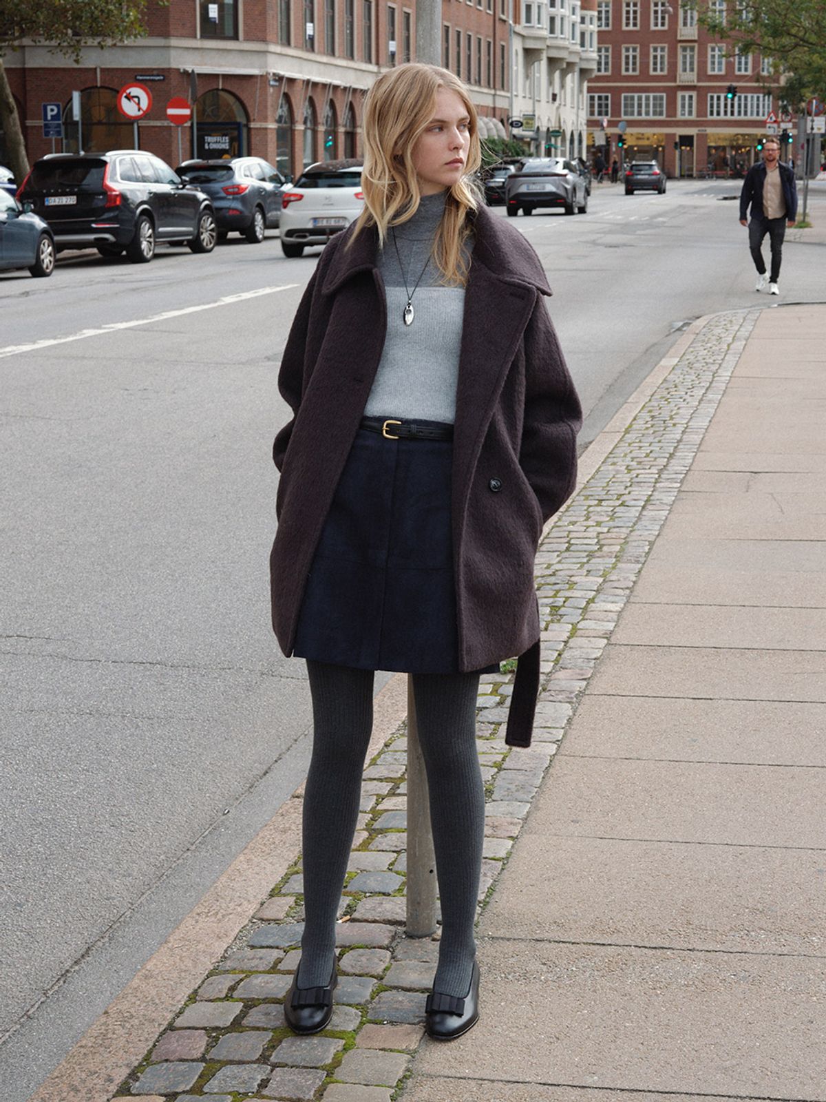 헌치(HUNCH) Curved Semi Double Half Coat (2color)