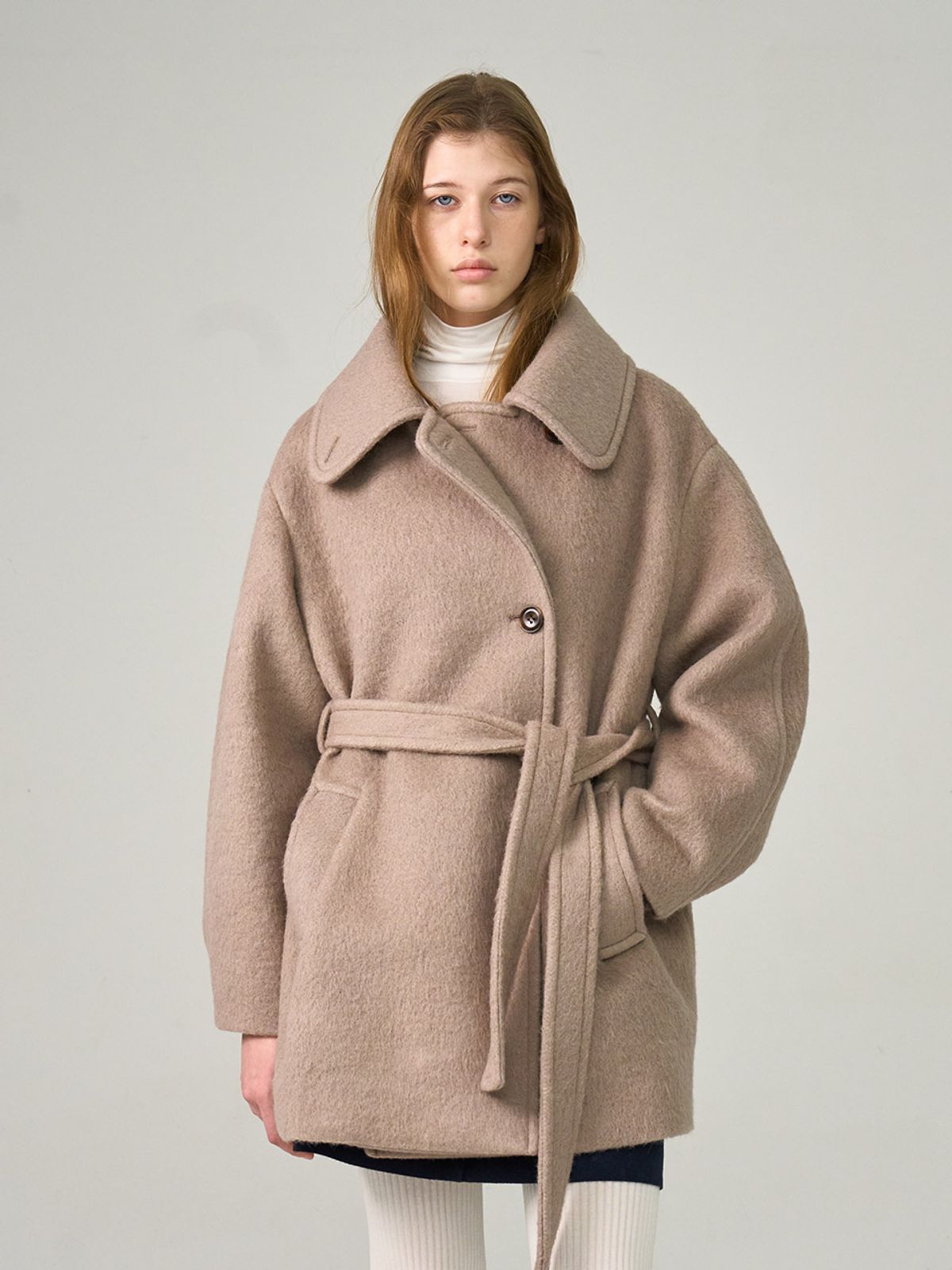 헌치(HUNCH) Curved Semi Double Half Coat (2color)
