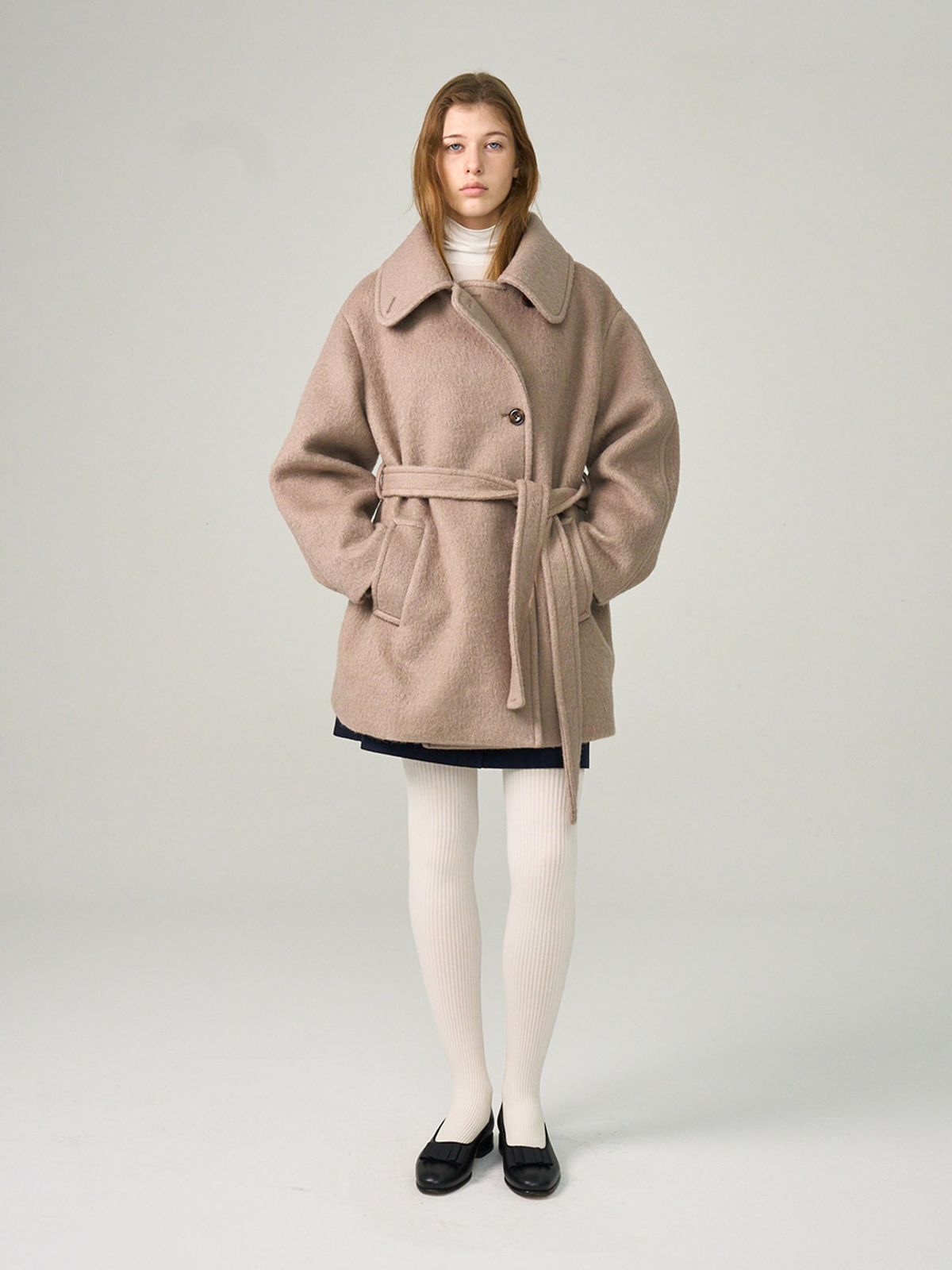 헌치(HUNCH) Curved Semi Double Half Coat (2color)