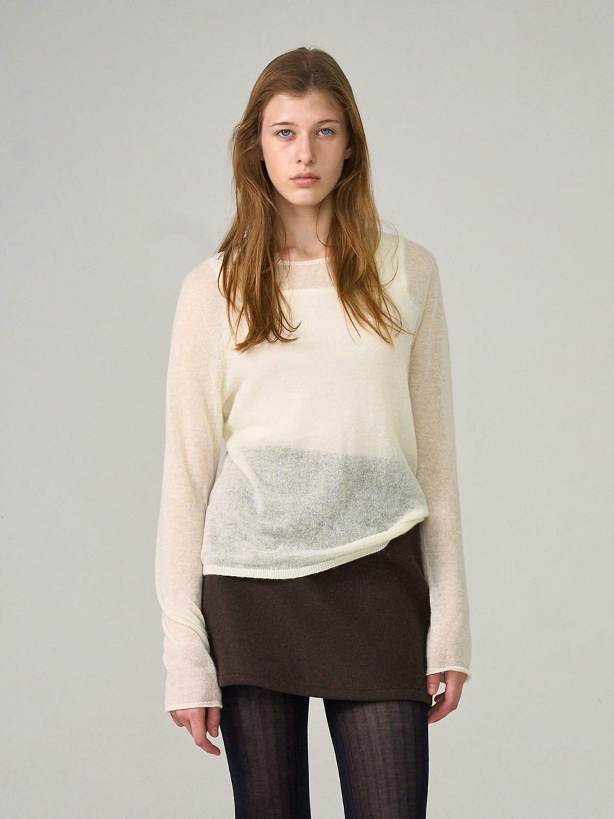 헌치(HUNCH) Soft Alpaca Blend Round Knit (2color)