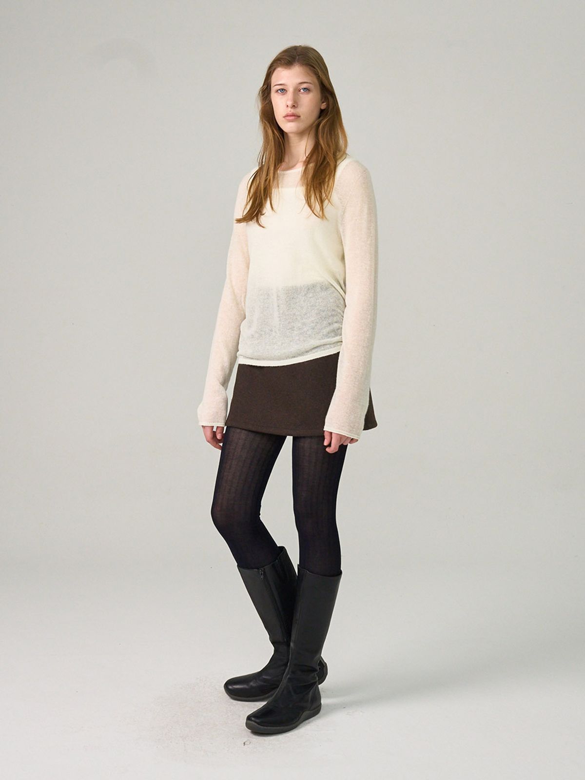 헌치(HUNCH) Soft Alpaca Blend Round Knit (2color)