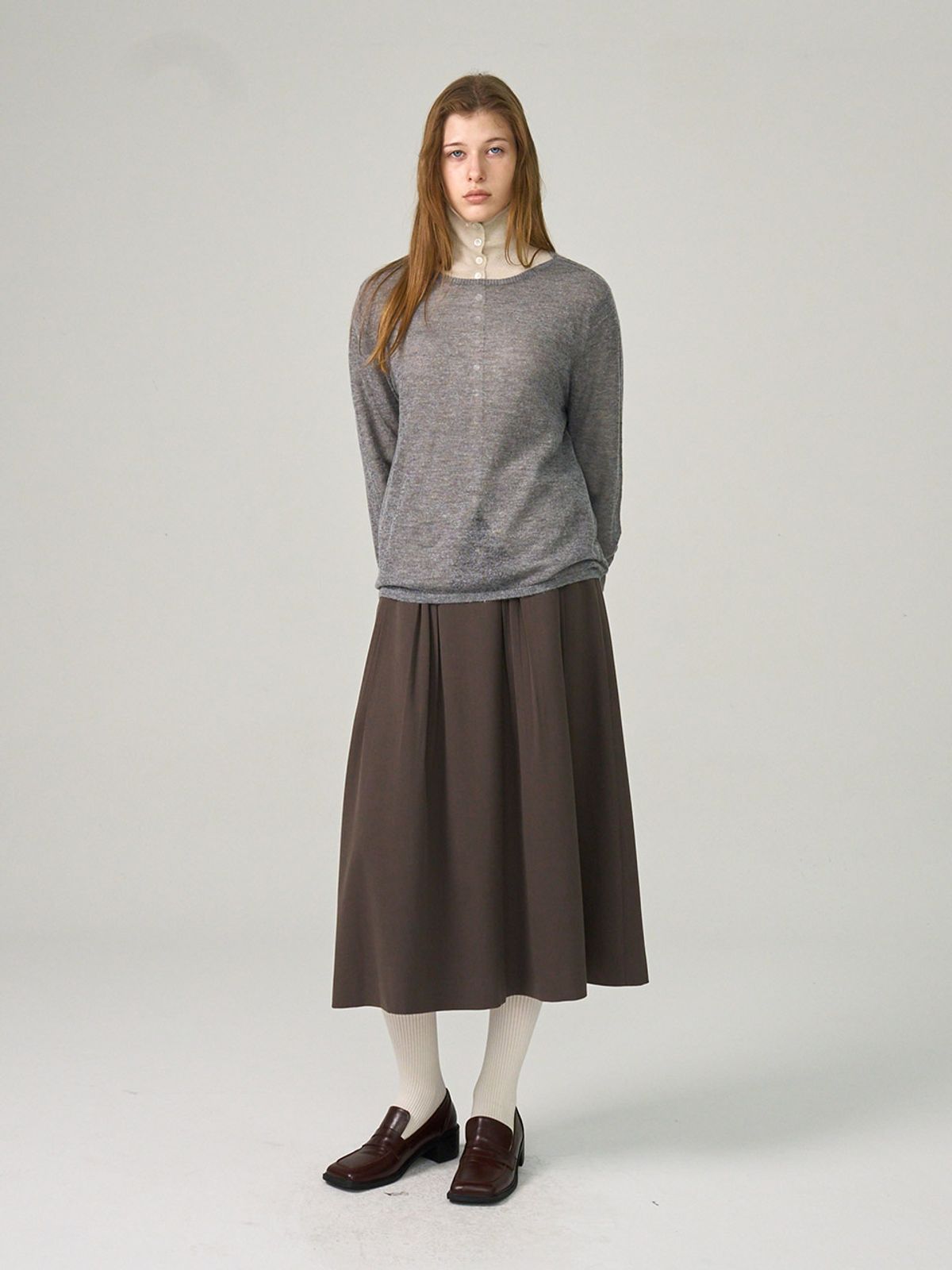 헌치(HUNCH) Soft Alpaca Blend Round Knit (2color)