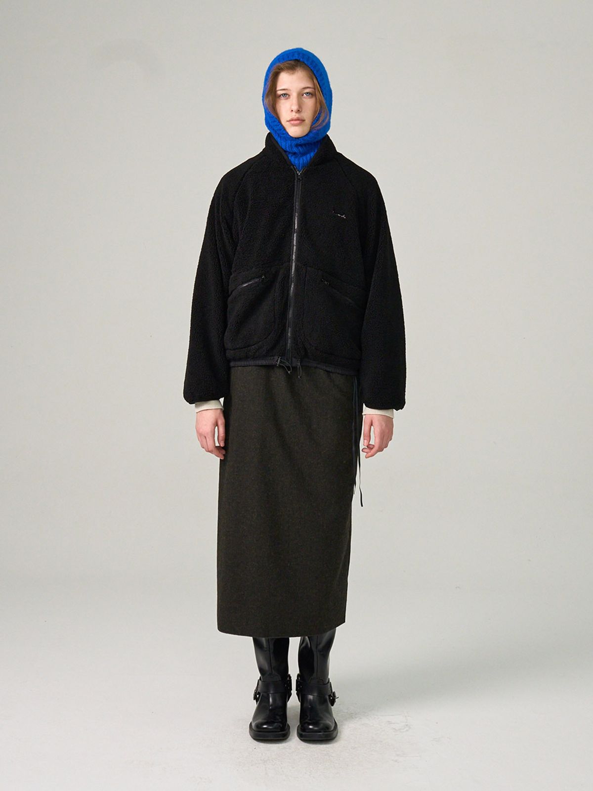 헌치(HUNCH) Boucle Zip-Up Jumper (2color)