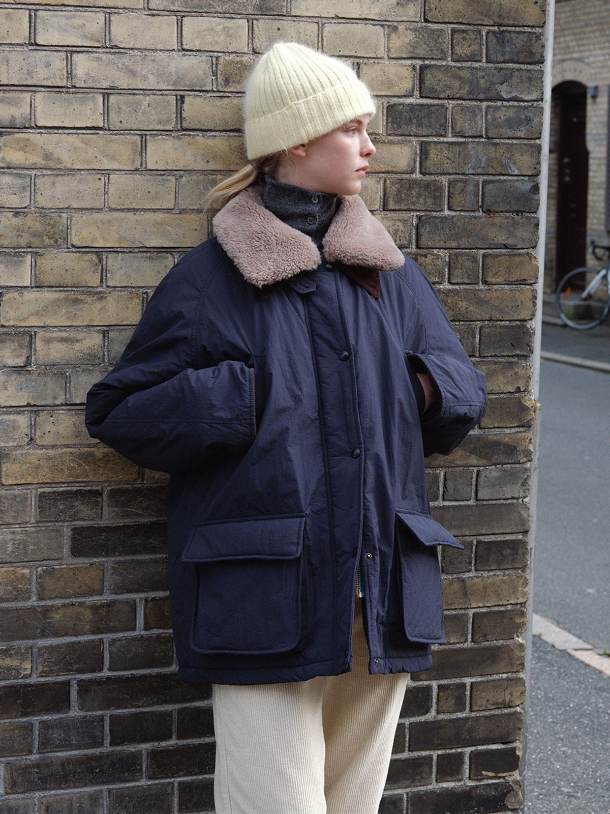 헌치(HUNCH) Fur Collar Padded Work Jacket (2color)