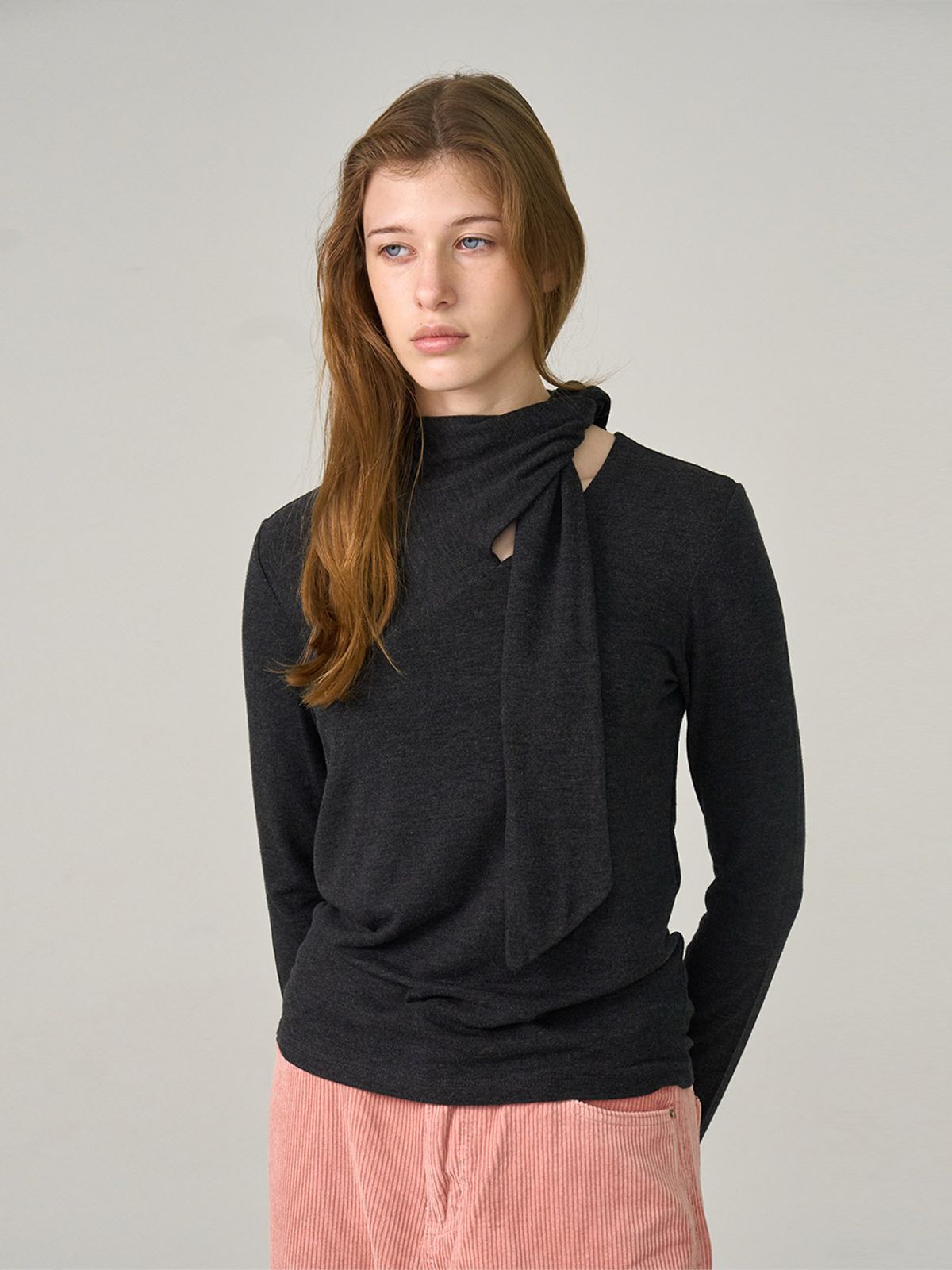 헌치(HUNCH) Slit Tie T-Shirt
