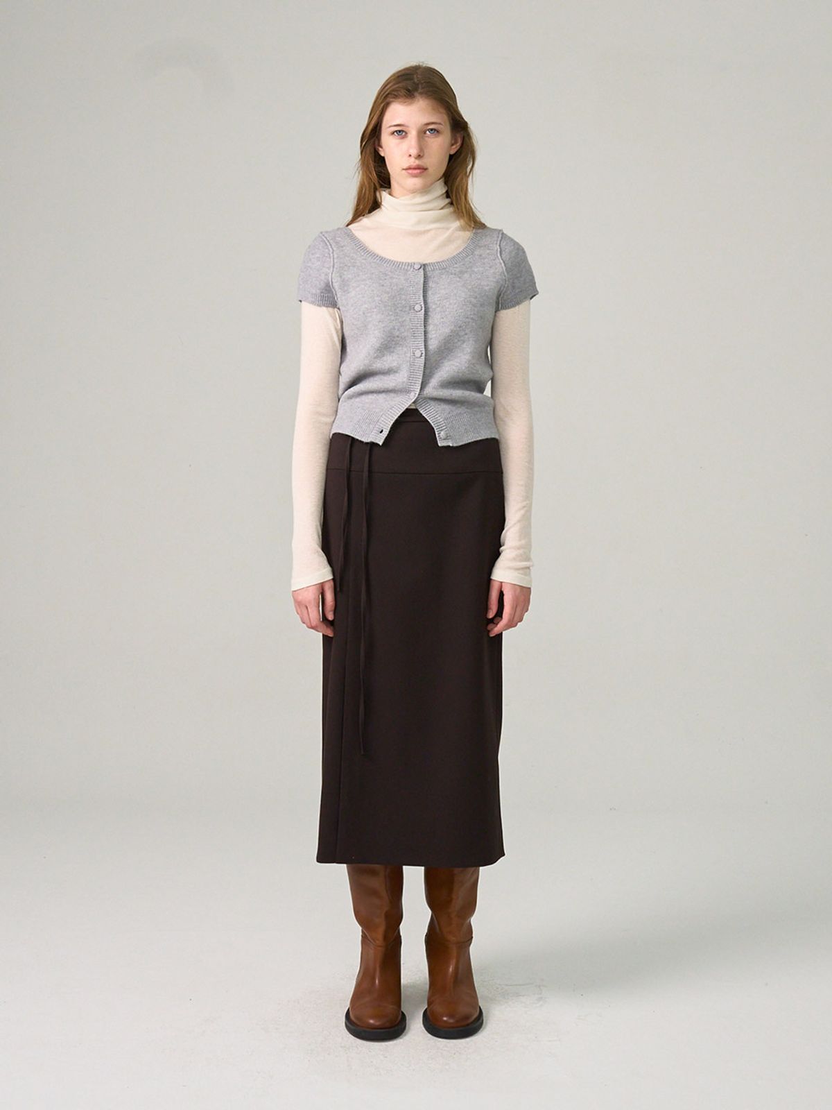 헌치(HUNCH) Side Slit H-Line Maxi Skirt (2color)