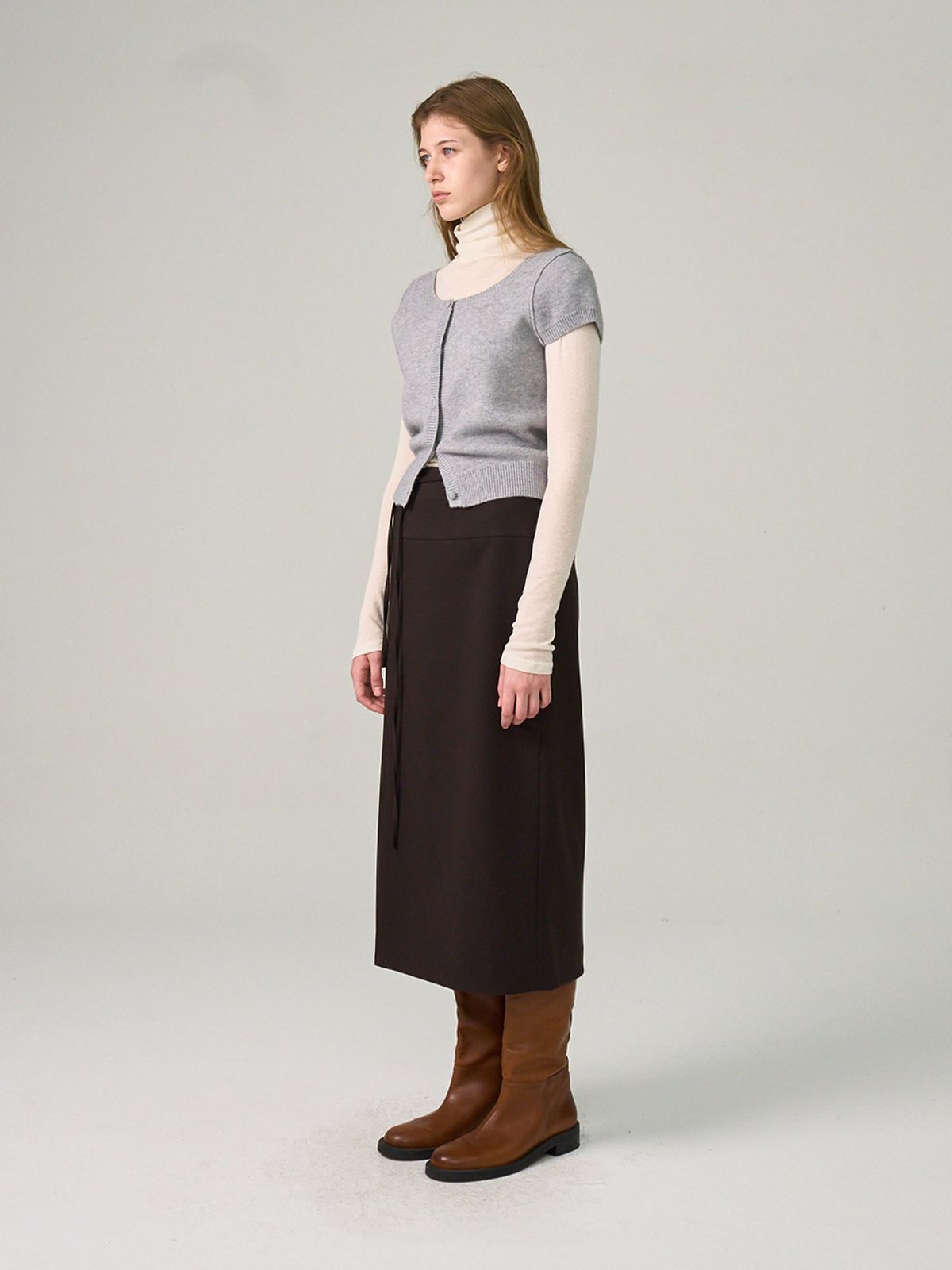 헌치(HUNCH) Side Slit H-Line Maxi Skirt (2color)