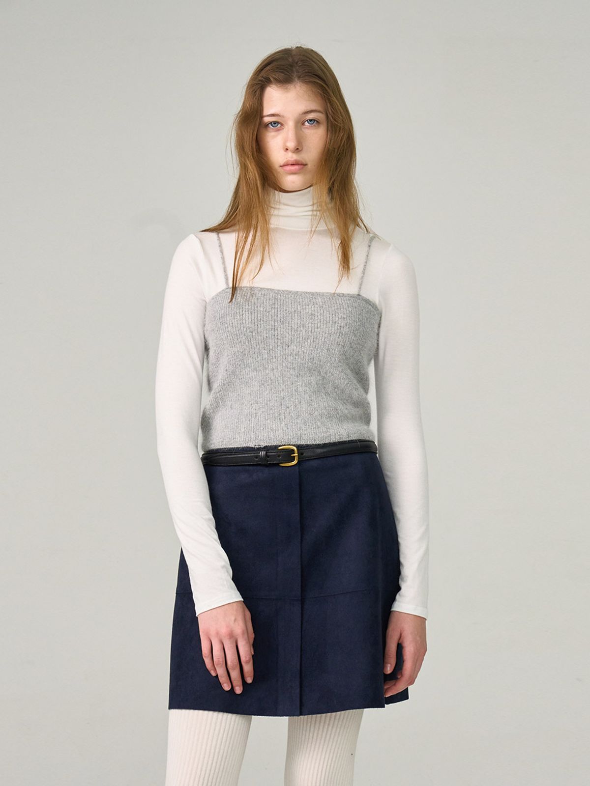 헌치(HUNCH) Velvet A-Line Mini Skirt (2color)