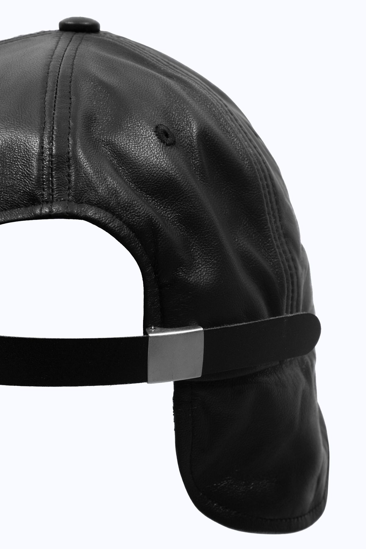 더 긱스(THE GEEKS) Leather earflap cap - Black