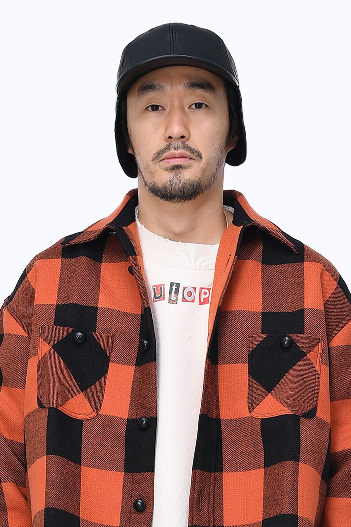 더 긱스(THE GEEKS) Leather earflap cap - Black
