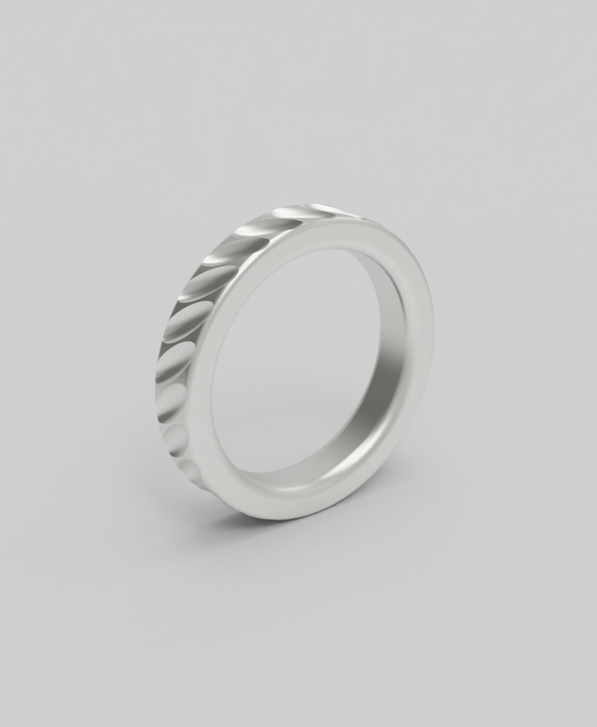 르네오브제(RENEOBJET) GRO WAVE(02) OBLIQUE RING [STERLING SILVER] 기하학 디자인 패턴 포인트 925 실버 반지