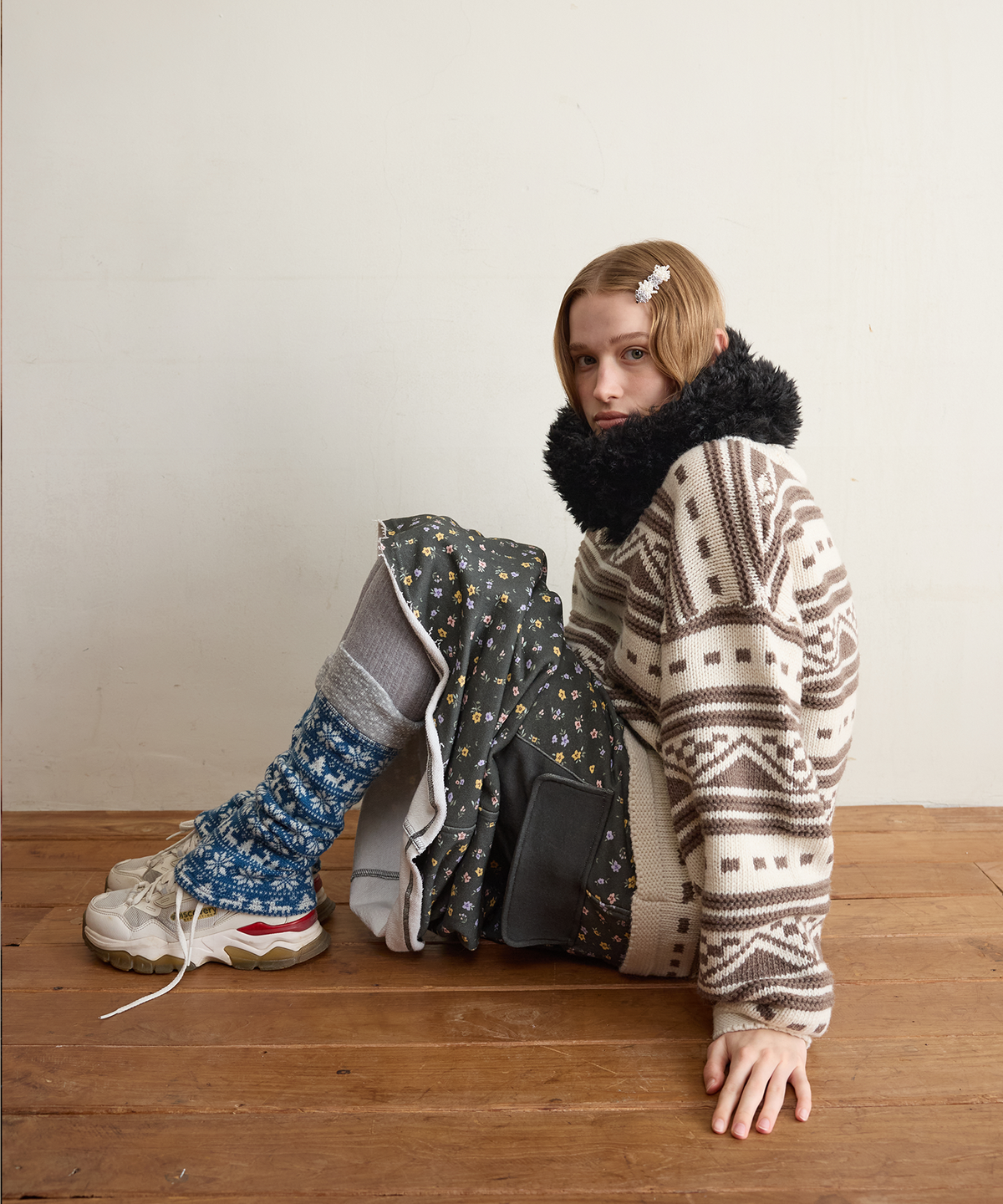 펀프롬펀(FUNFROMFUN) Fur Nest Muffler, Black