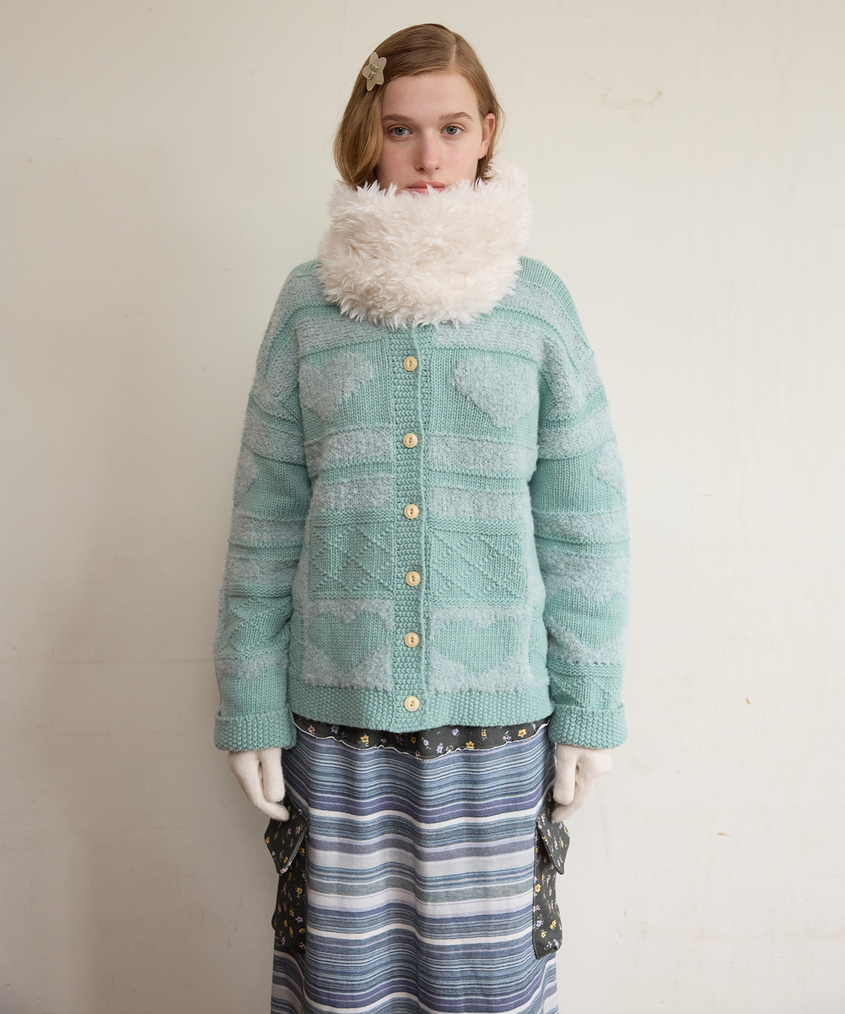 펀프롬펀(FUNFROMFUN) Fur Nest Muffler, Cream