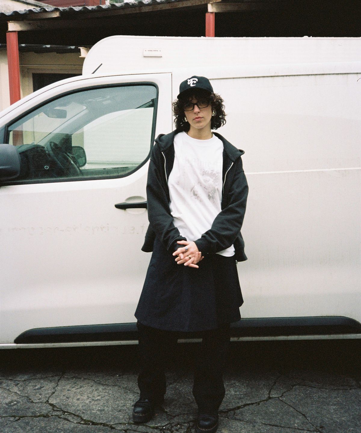 파버(FABEUR) PANEL FLARE SKIRT (BLACK NAVY)