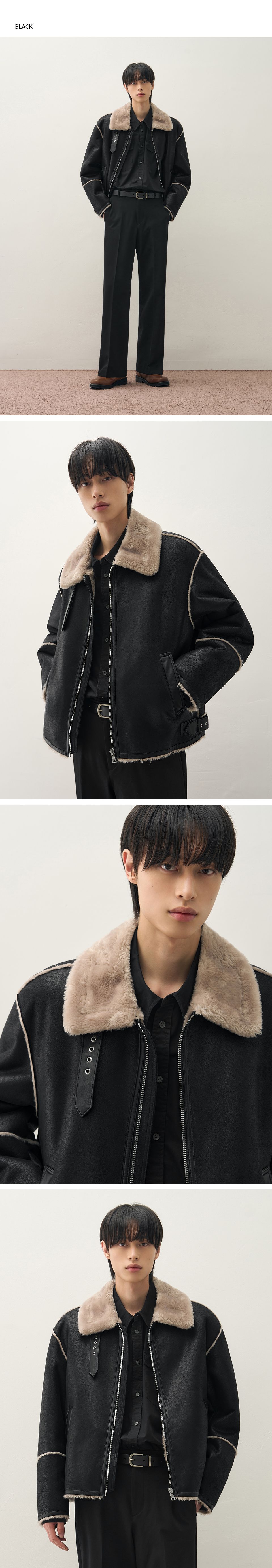 ドローフィット スウェード ムートン ジャケット m 注文 シアリング