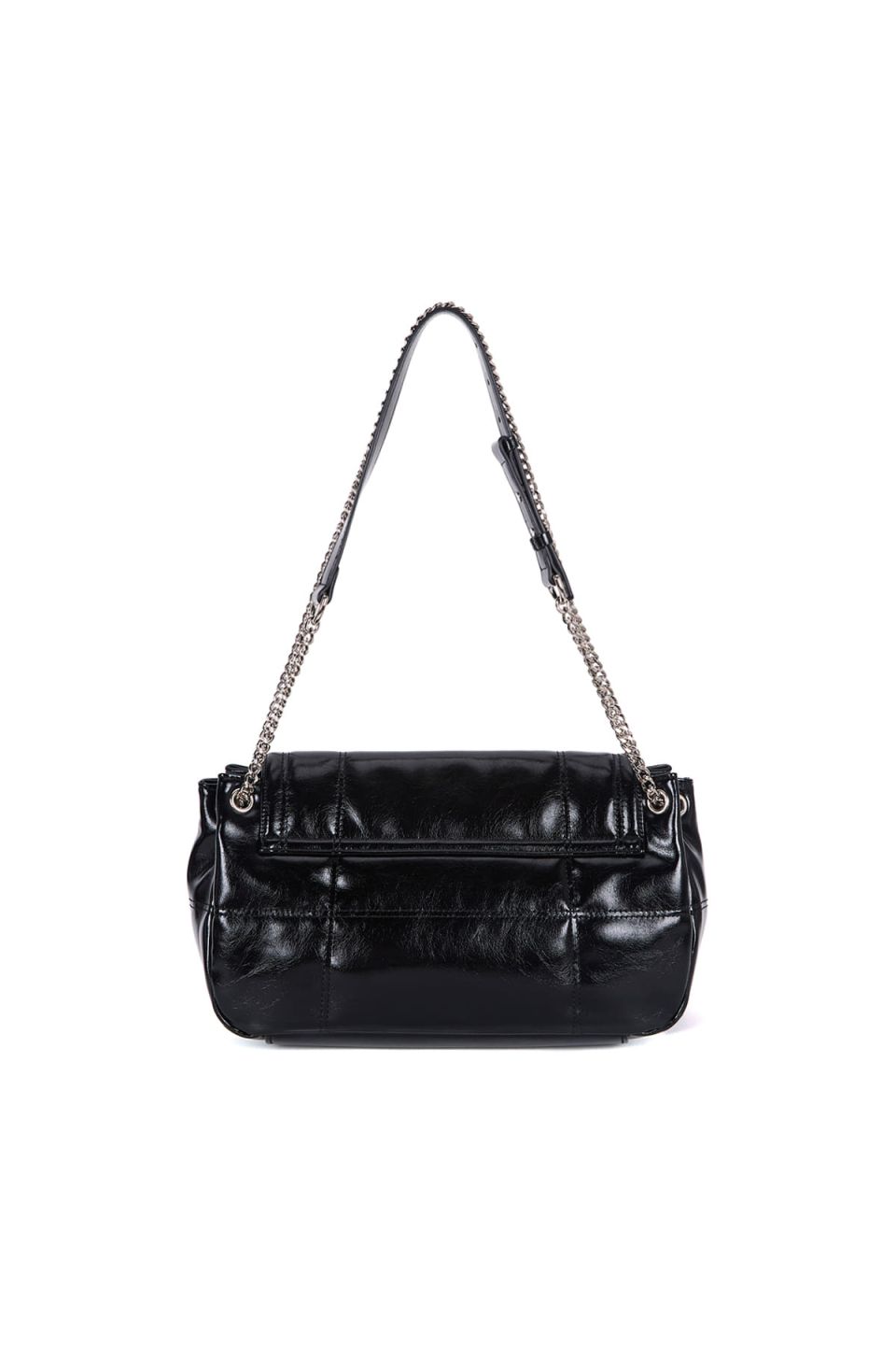 MUSINSA | MATIN KIM GLOSSY QUILTING MEDIUM CHAIN BAG IN BLACK