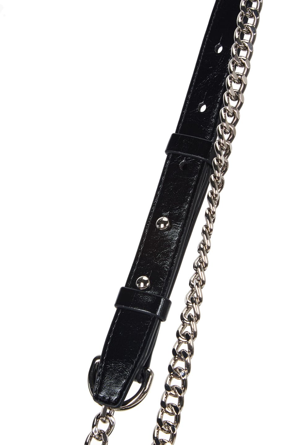 MUSINSA公式 | MATIN KIM GLOSSY QUILTING MEDIUM CHAIN BAG IN BLACK