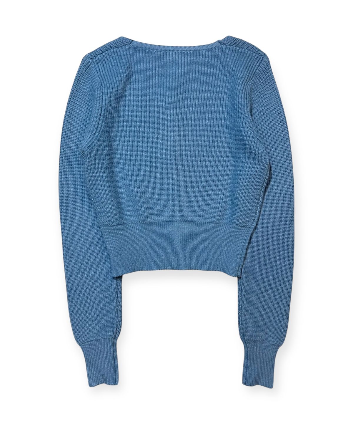 본슬리피(BORN SLIPPY) Soft Square Neck Crop Knit Cardigan (Blue)