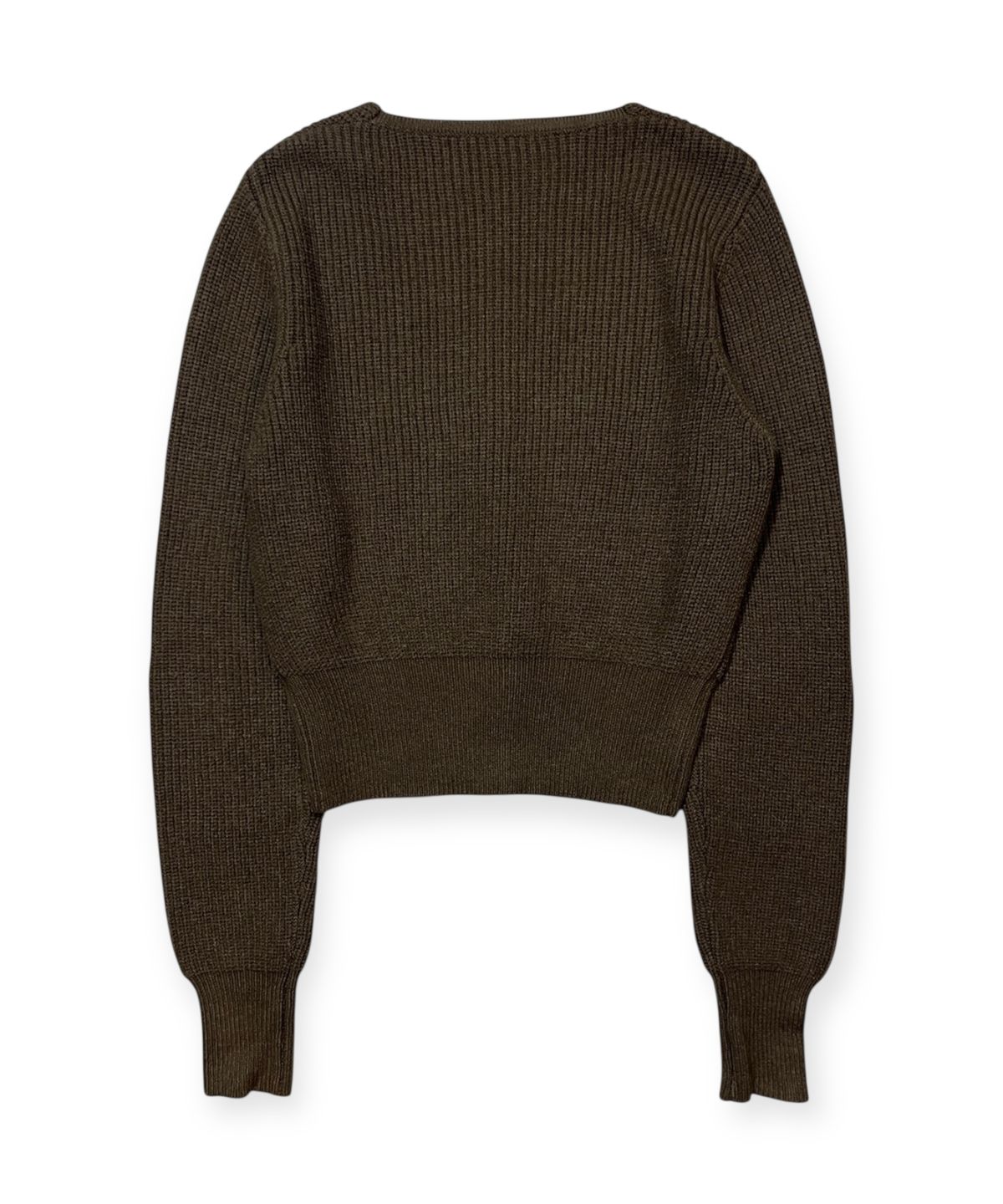 본슬리피(BORN SLIPPY) Soft Square Neck Crop Knit Cardigan (Khaki)