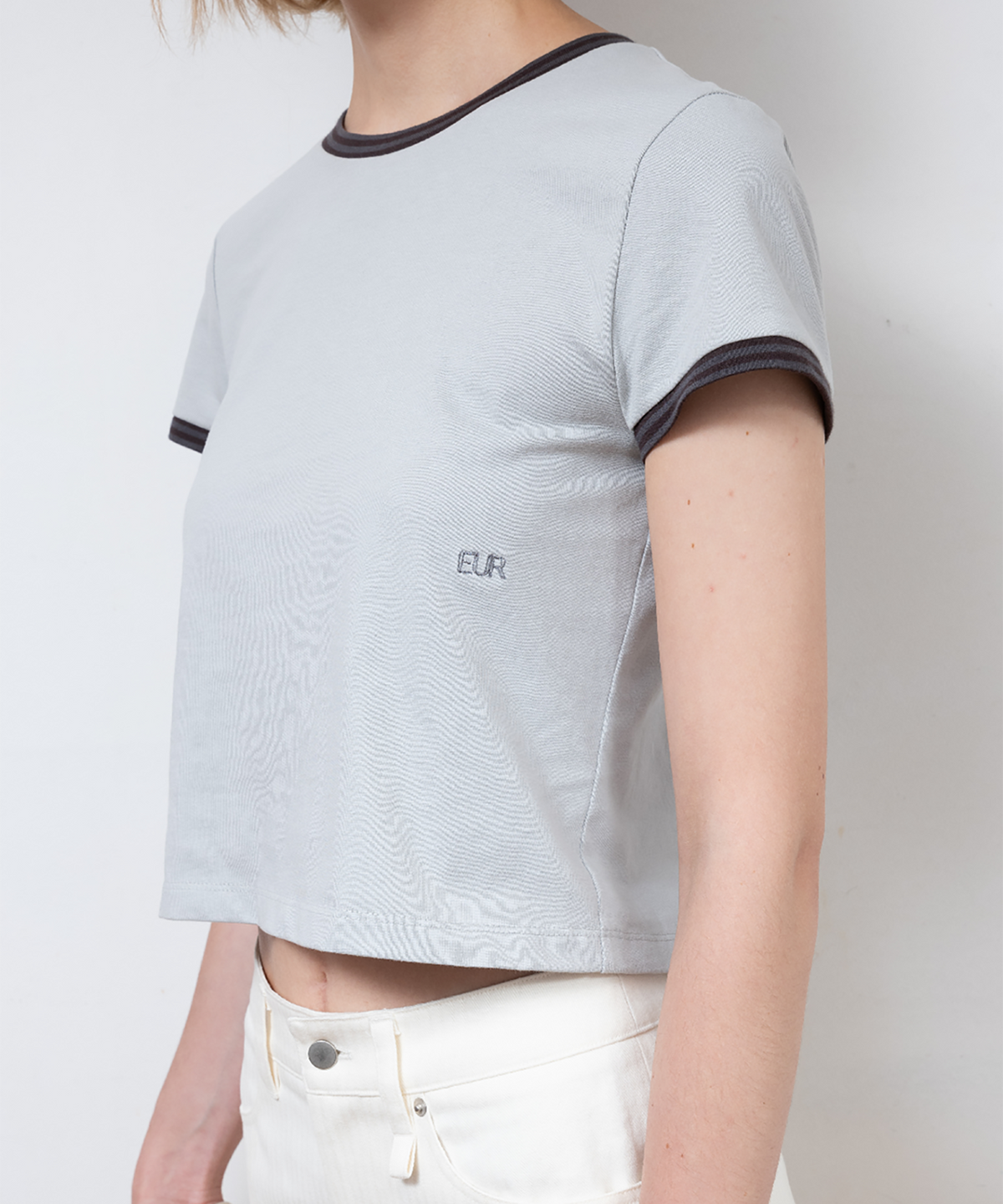 파버(FABEUR) STRIPE COLOR SCHEME T-SHIRT (GREY)