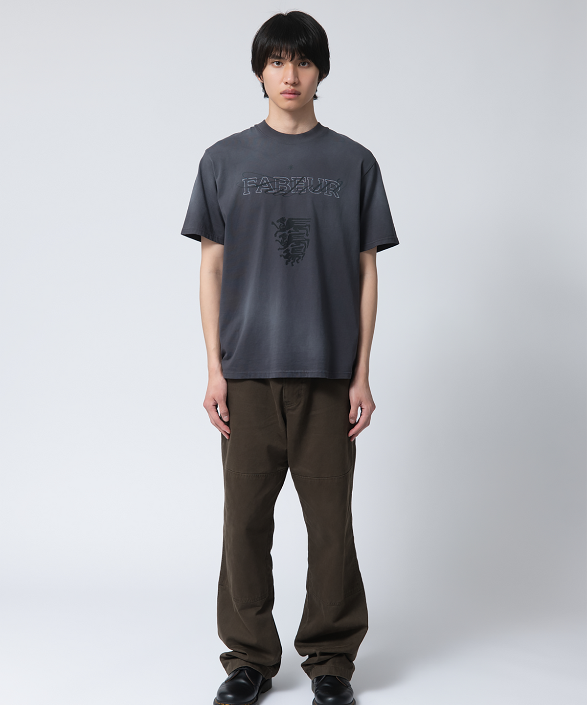 파버(FABEUR) WASHED GRAPHIC T-SHIRT (CHARCOAL)