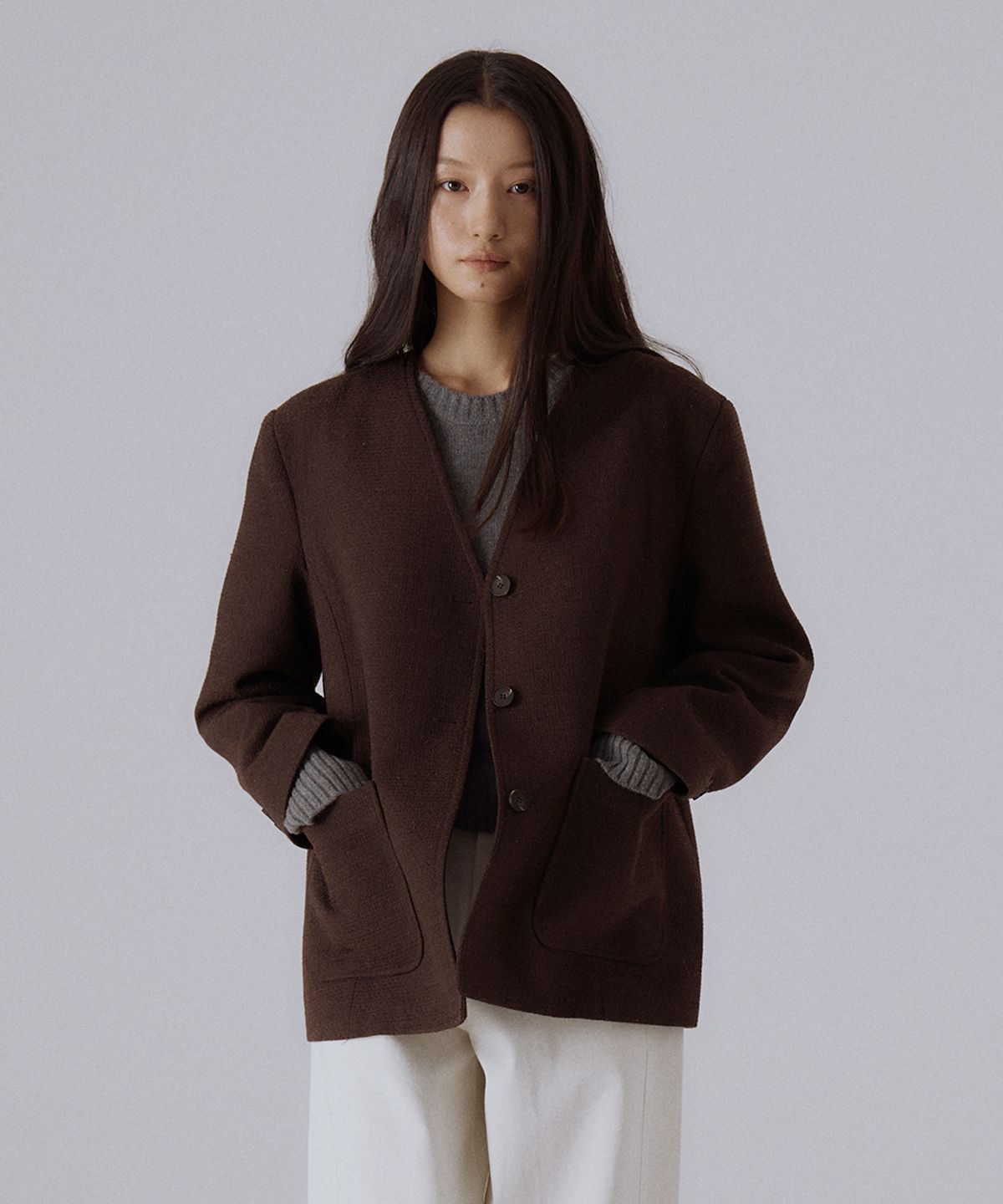 실른(SILN) Heritage tweed jacket (BROWN)