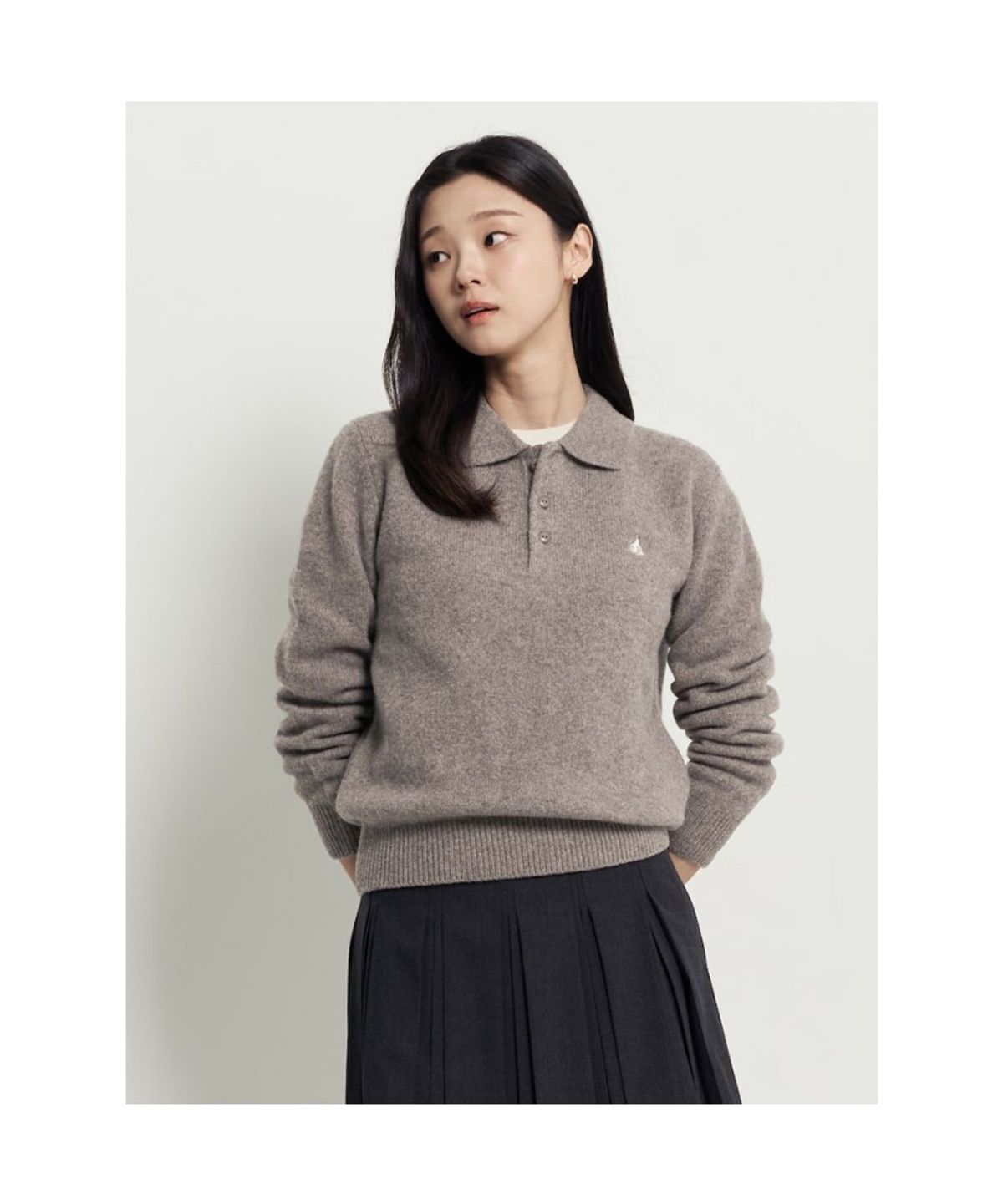 빈폴 멘(BEANPOLE MEN) 푸즈예티 칼라넥 니트  베이지