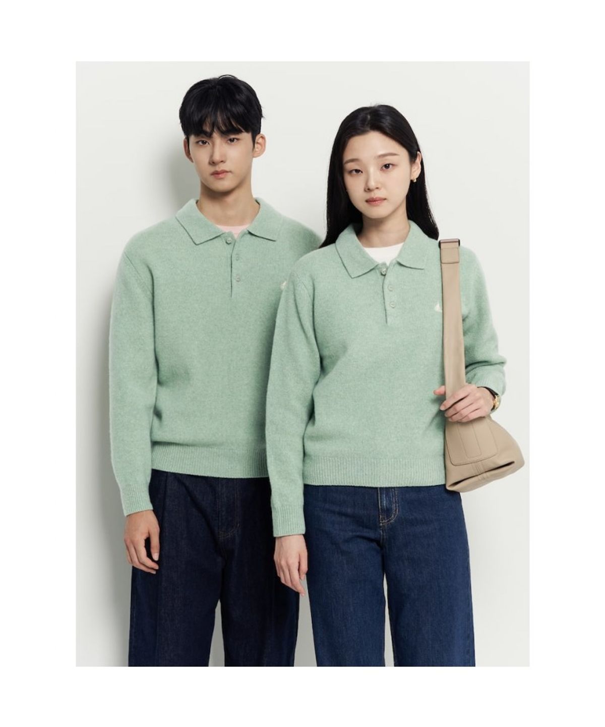 빈폴 멘(BEANPOLE MEN) 푸즈예티 칼라넥 니트  라이트 그린