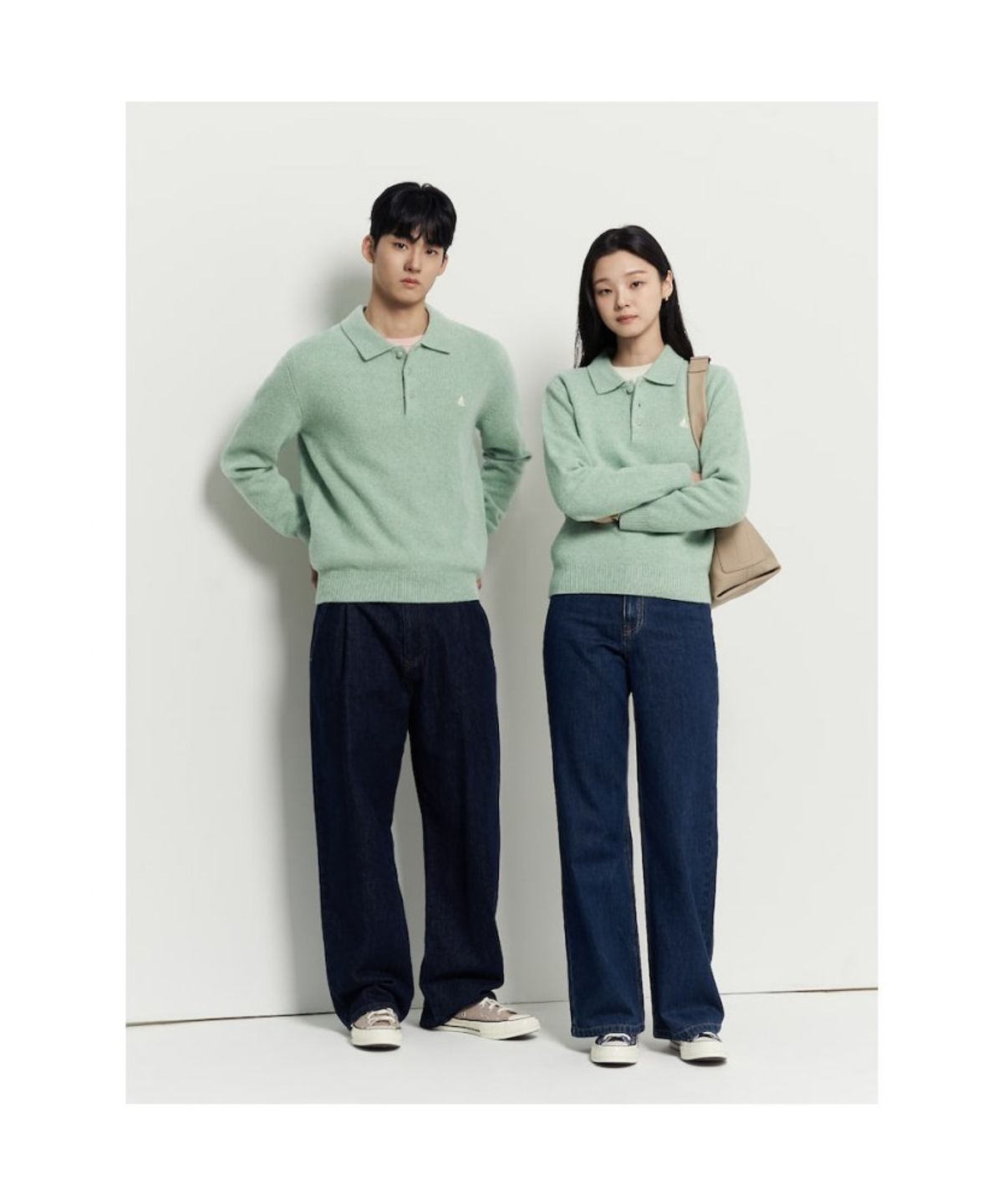 빈폴 멘(BEANPOLE MEN) 푸즈예티 칼라넥 니트  라이트 그린