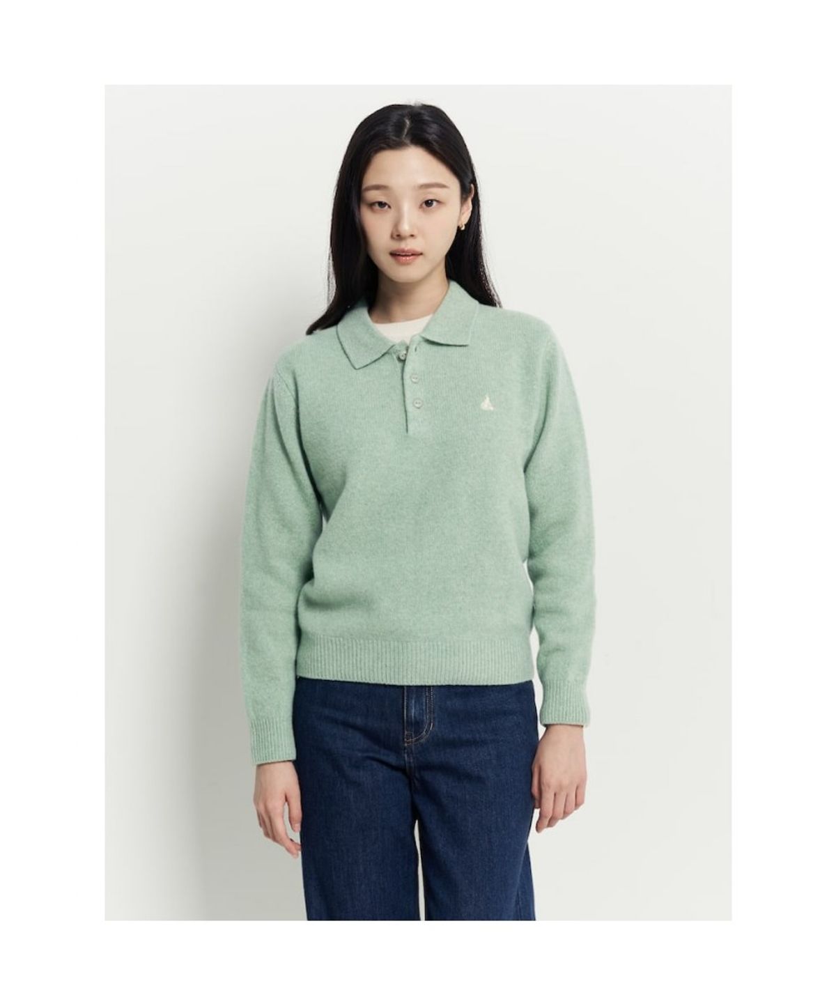 빈폴 멘(BEANPOLE MEN) 푸즈예티 칼라넥 니트  라이트 그린