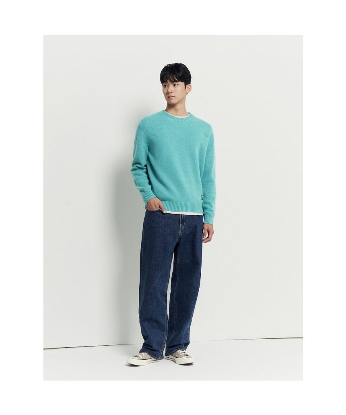빈폴 멘(BEANPOLE MEN) 푸즈예티 라운드 니트  라이트 그린