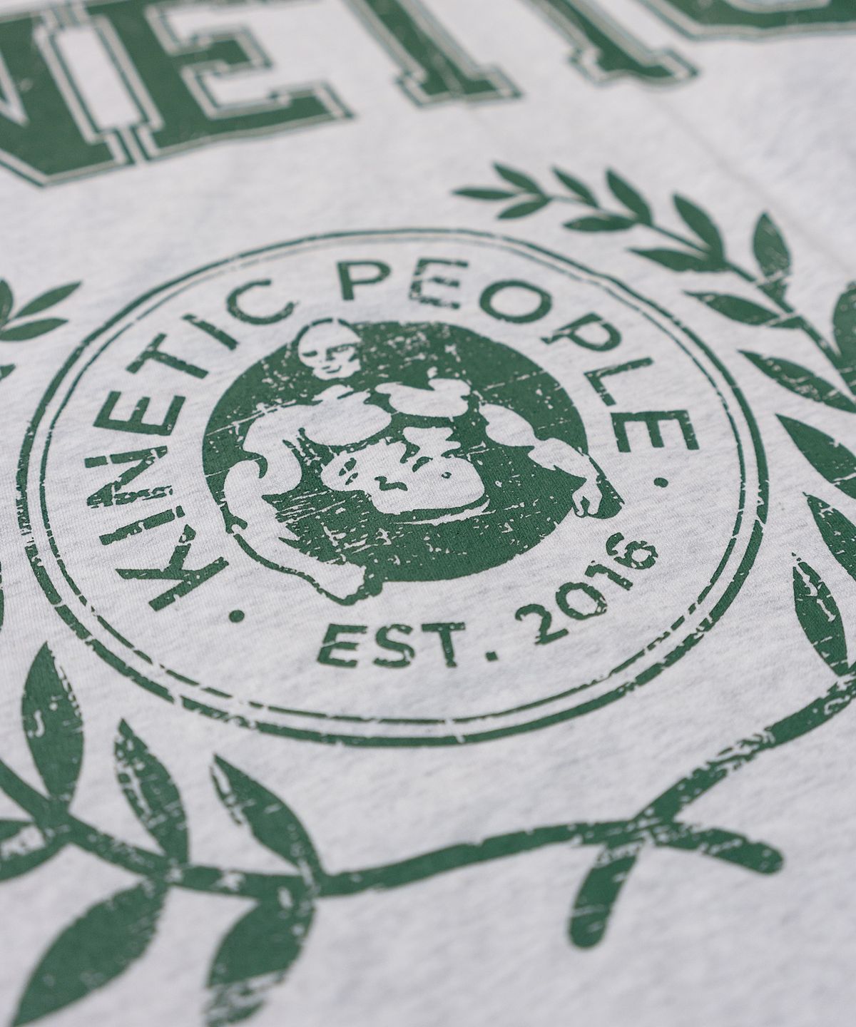 키네틱피플(KINETICPEOPLE) 컬리지 오버핏 롱슬리브_화이트 멜란지 / 그린