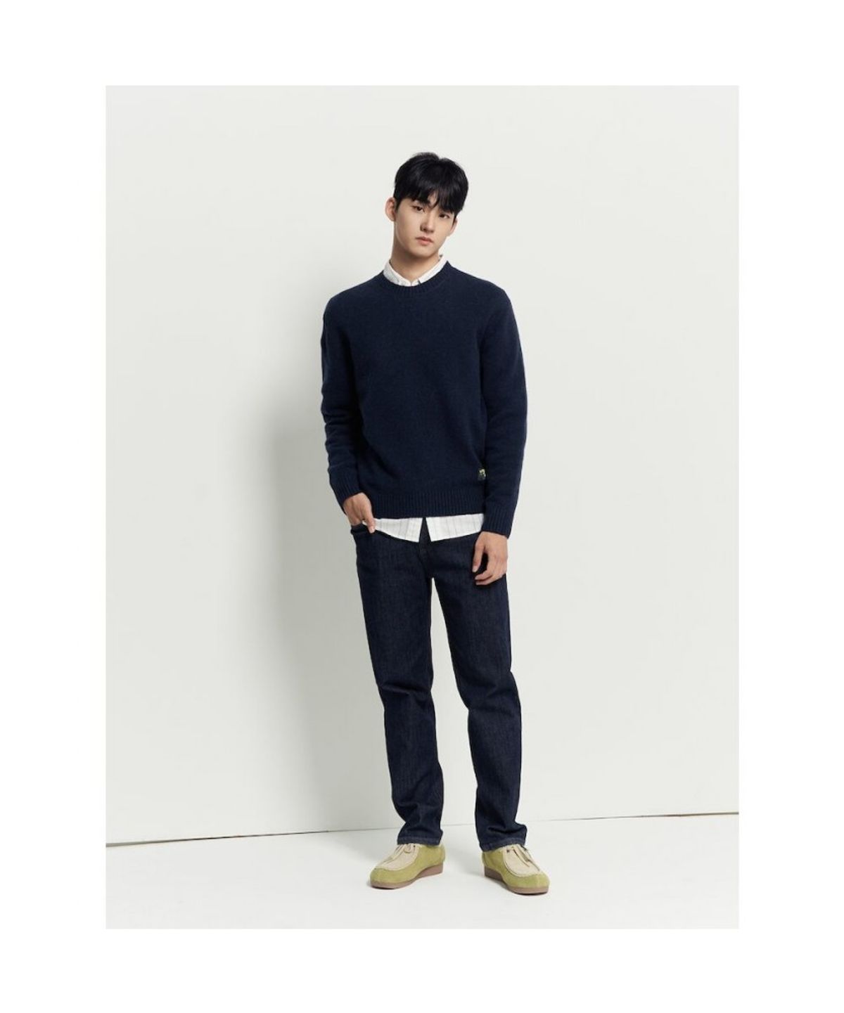 빈폴 멘(BEANPOLE MEN) 푸즈예티 라운드 니트  네이비