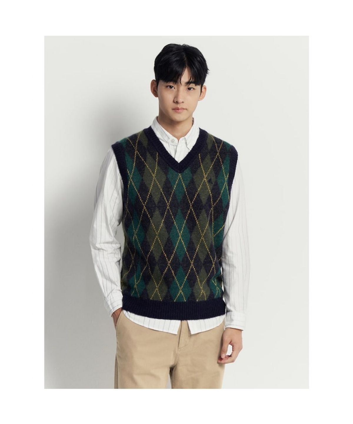 빈폴 멘(BEANPOLE MEN) 아가일 베스트  네이비
