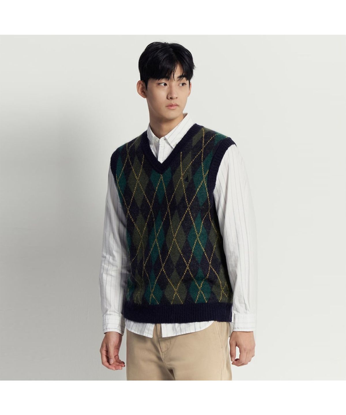 빈폴 멘(BEANPOLE MEN) 아가일 베스트  네이비