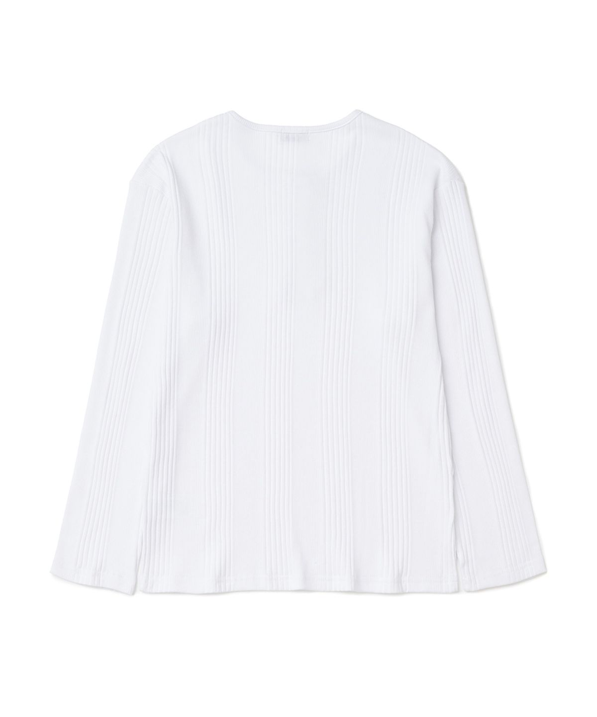 엑스오엑스(XOX) 리브드 헨리넥 긴팔 티셔츠[WHITE]