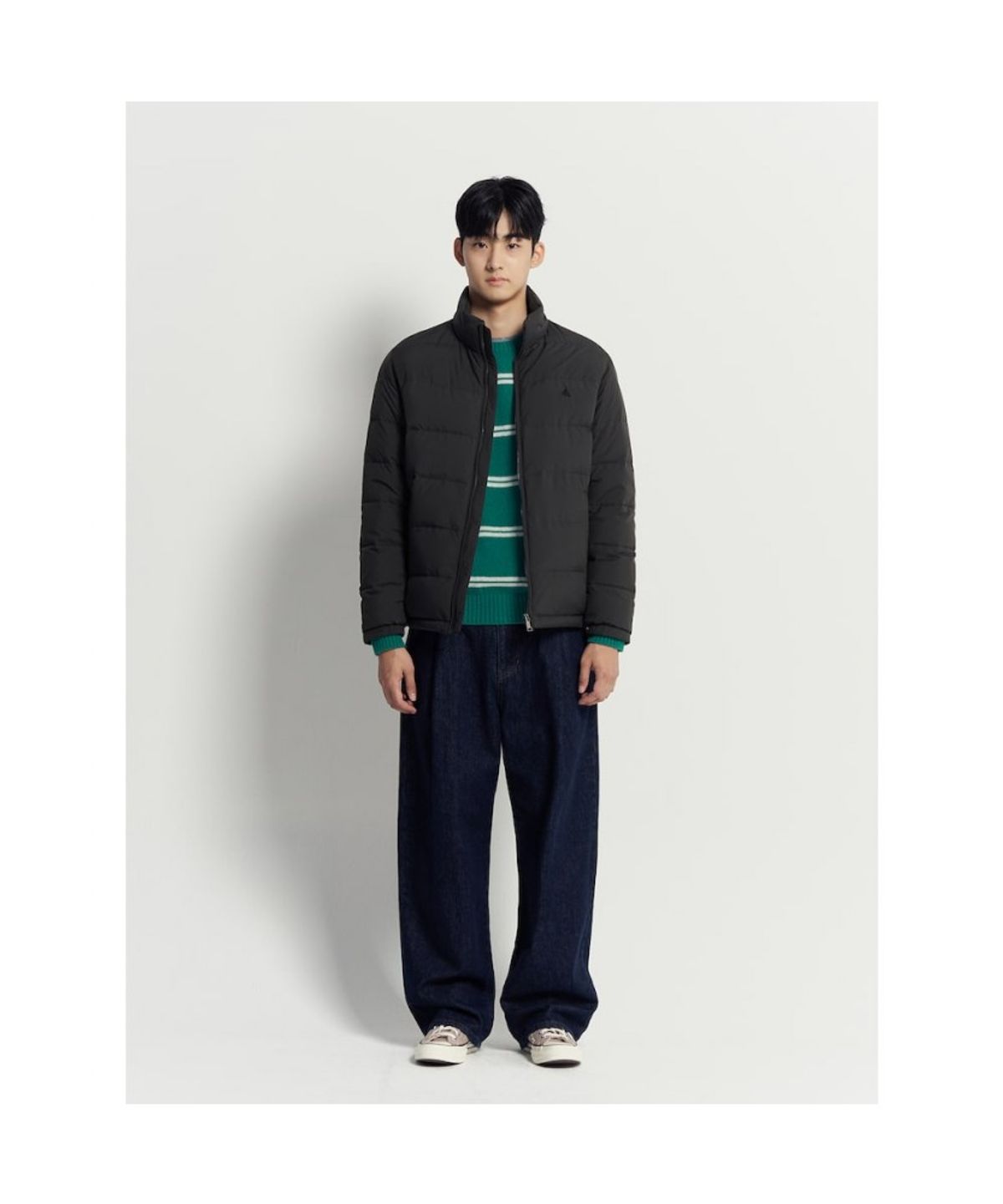 빈폴 멘(BEANPOLE MEN) 푸즈예티 스트라이프 니트  그린
