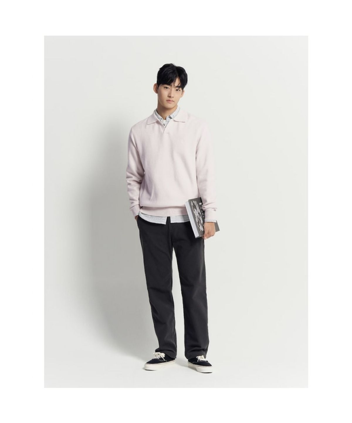 빈폴 멘(BEANPOLE MEN) 베럴비 오픈 칼라넥 니트  아이보리