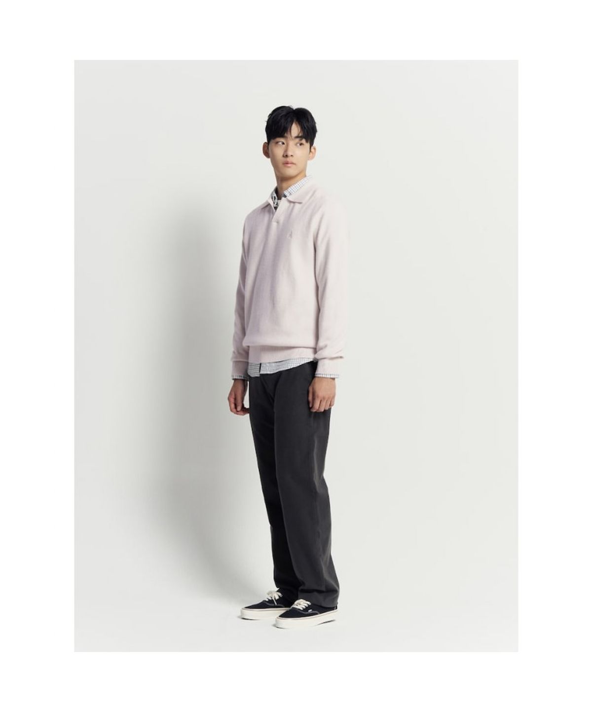 빈폴 멘(BEANPOLE MEN) 베럴비 오픈 칼라넥 니트  아이보리