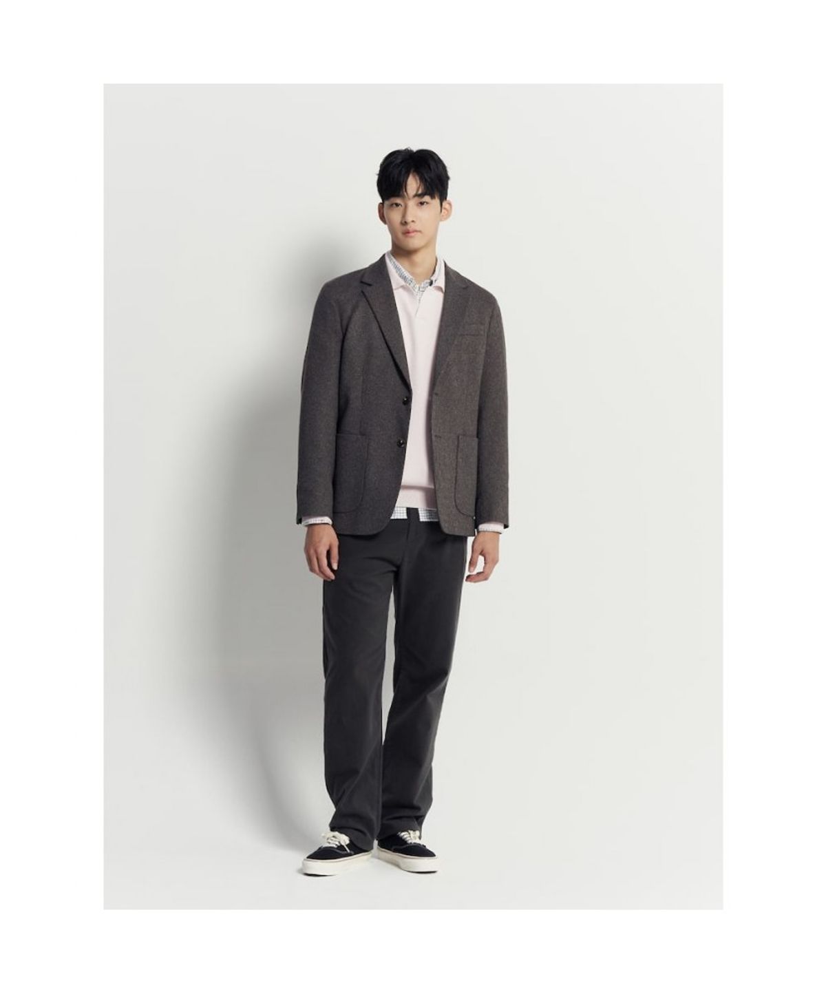 빈폴 멘(BEANPOLE MEN) 베럴비 오픈 칼라넥 니트  아이보리