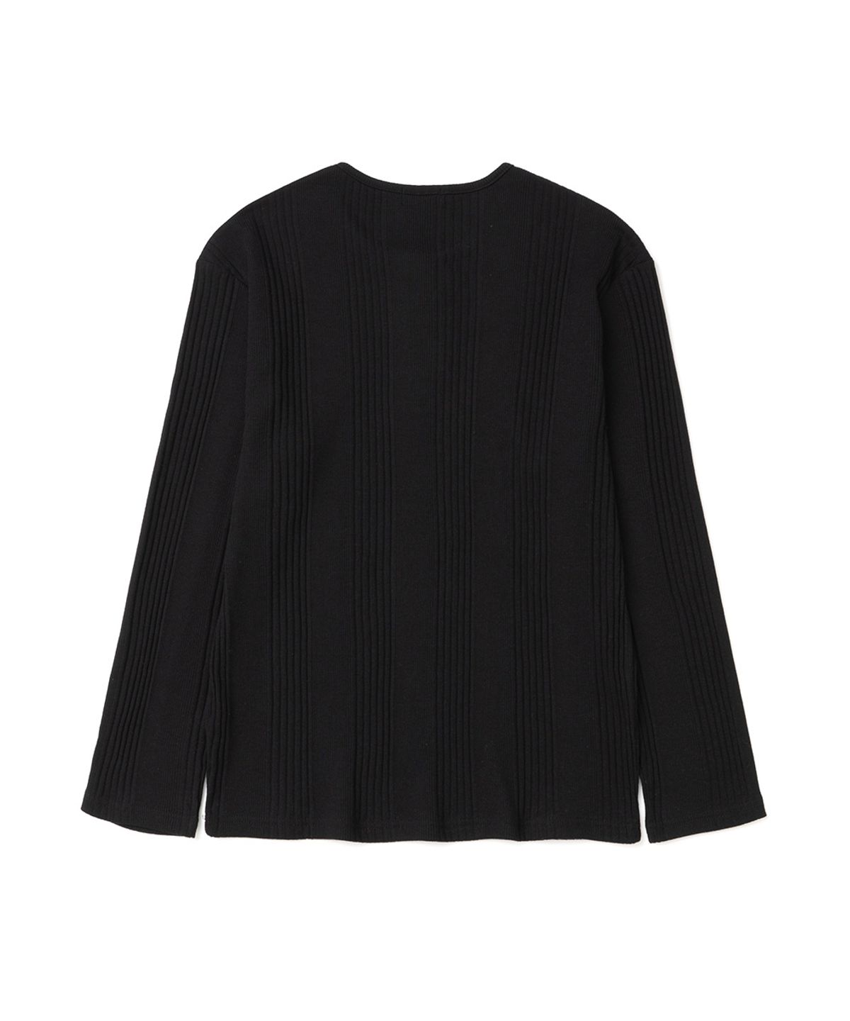 엑스오엑스(XOX) 리브드 헨리넥 긴팔 티셔츠[BLACK]